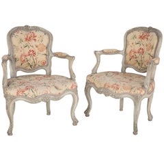 Pair of Louis XV Painted Armchairs