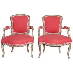 Pair of Louis XV Painted Fauteuils