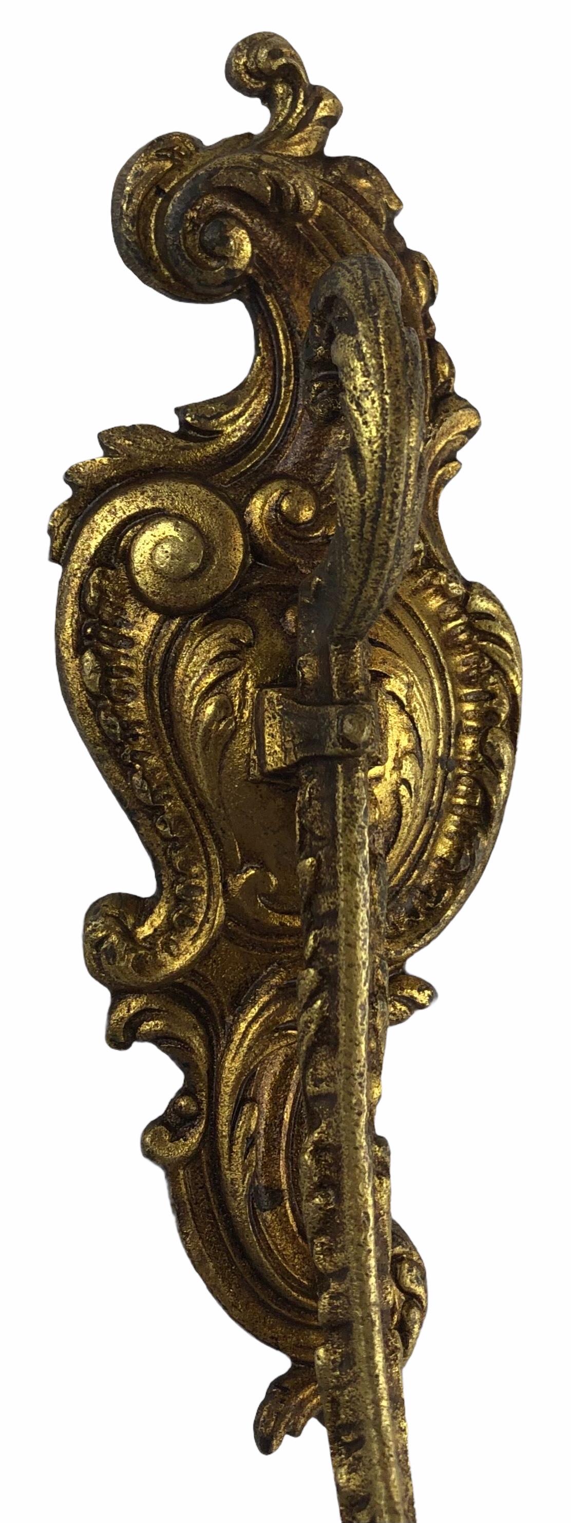 French Pair of Louis XV Period Gilt Bronze Curtain Tie Backs