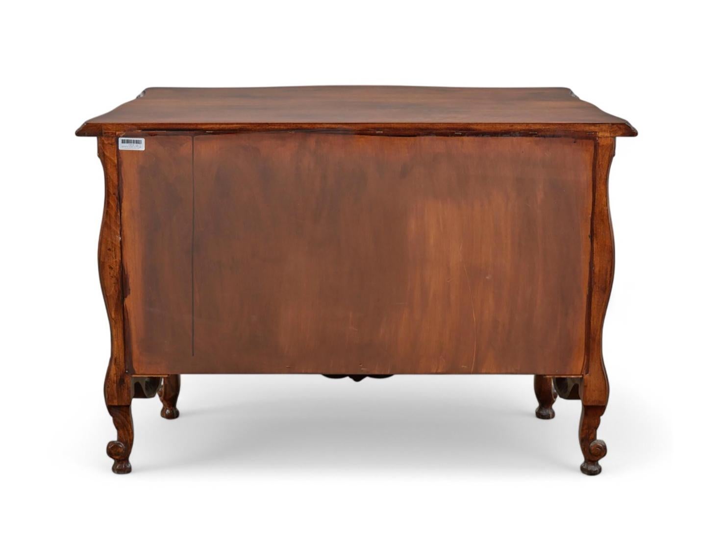 Walnut Pair of Louis XV Provincial Style Hand-carved Two-drawer Commodes/Chests For Sale