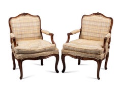 Pair of Louis XV Provincial Walnut Fauteuils, 18th Century