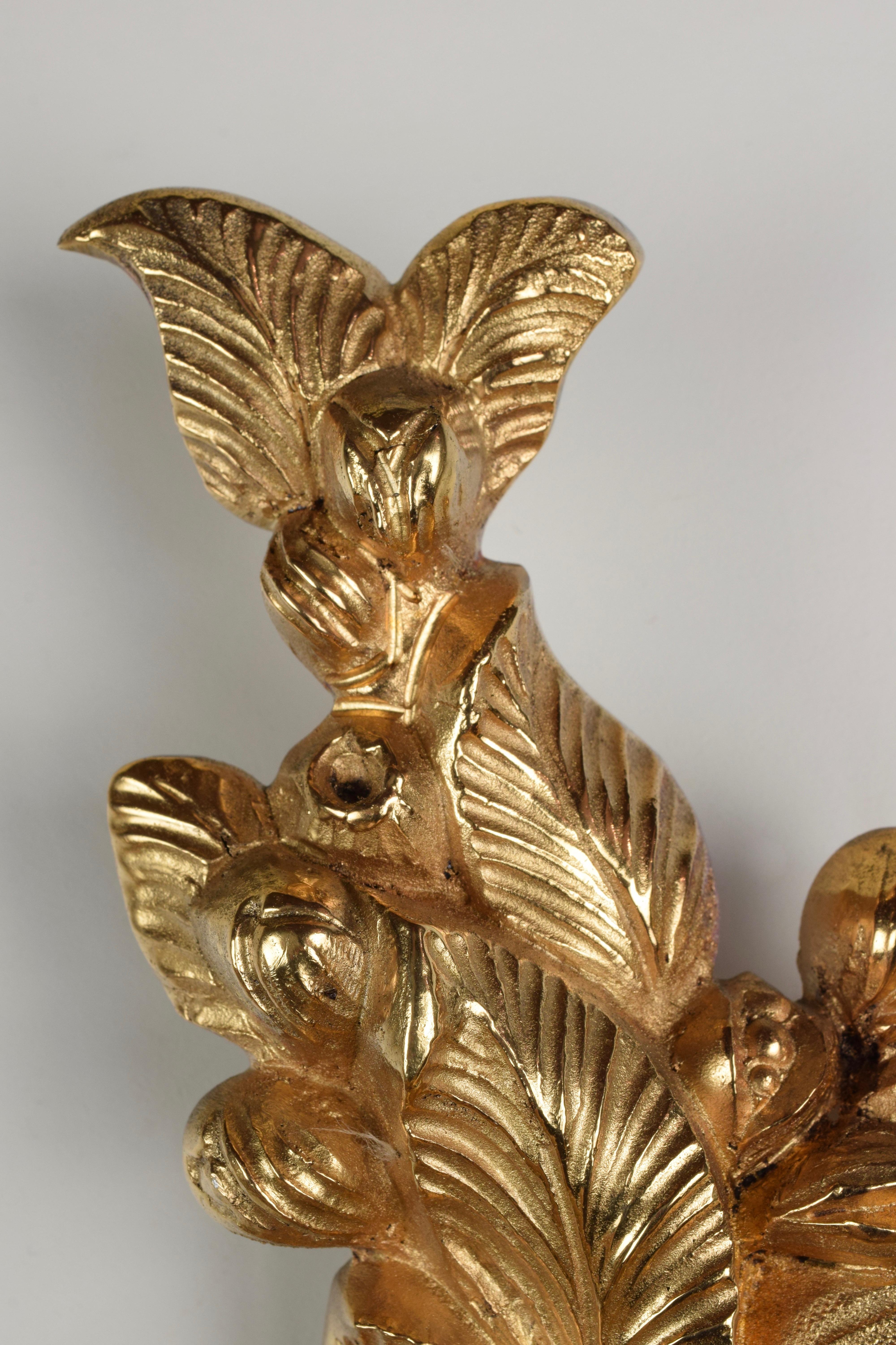 Pair of Louis XV Sconces in Gilt Bronze with Five Lights Mid-20th Century 4