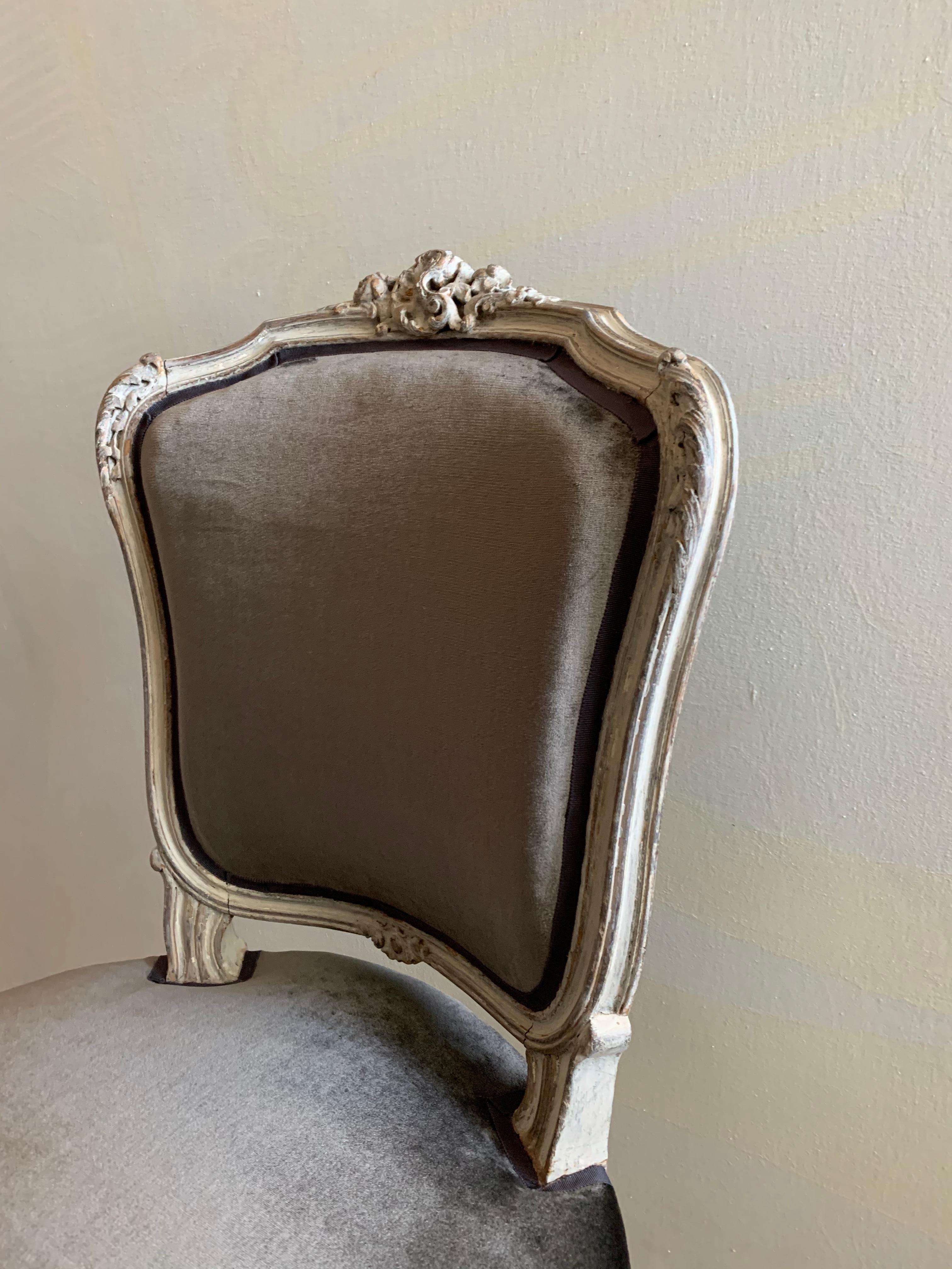 French Pair of Louis XV Side Chairs, circa 1800