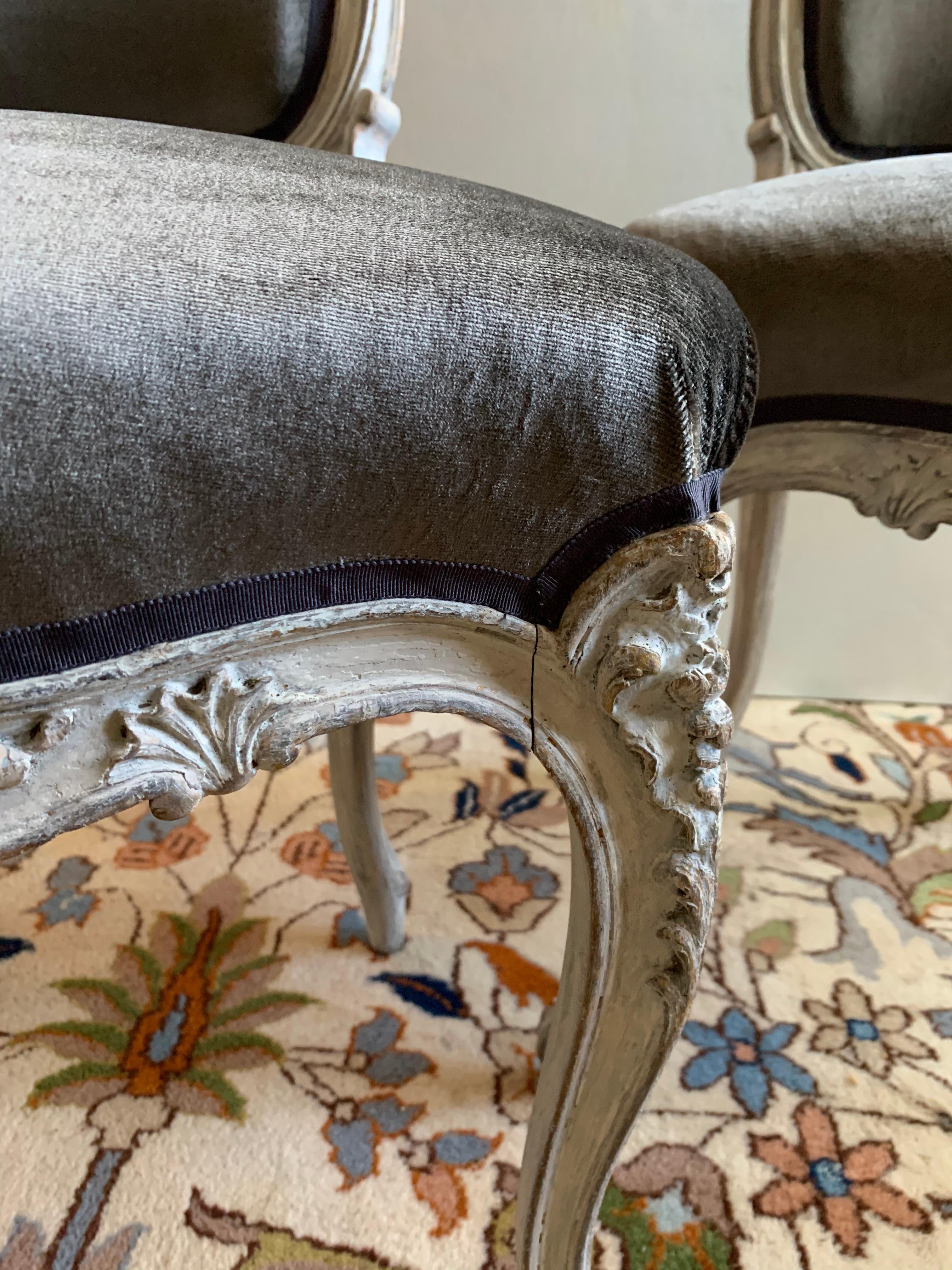Beech Pair of Louis XV Side Chairs, circa 1800