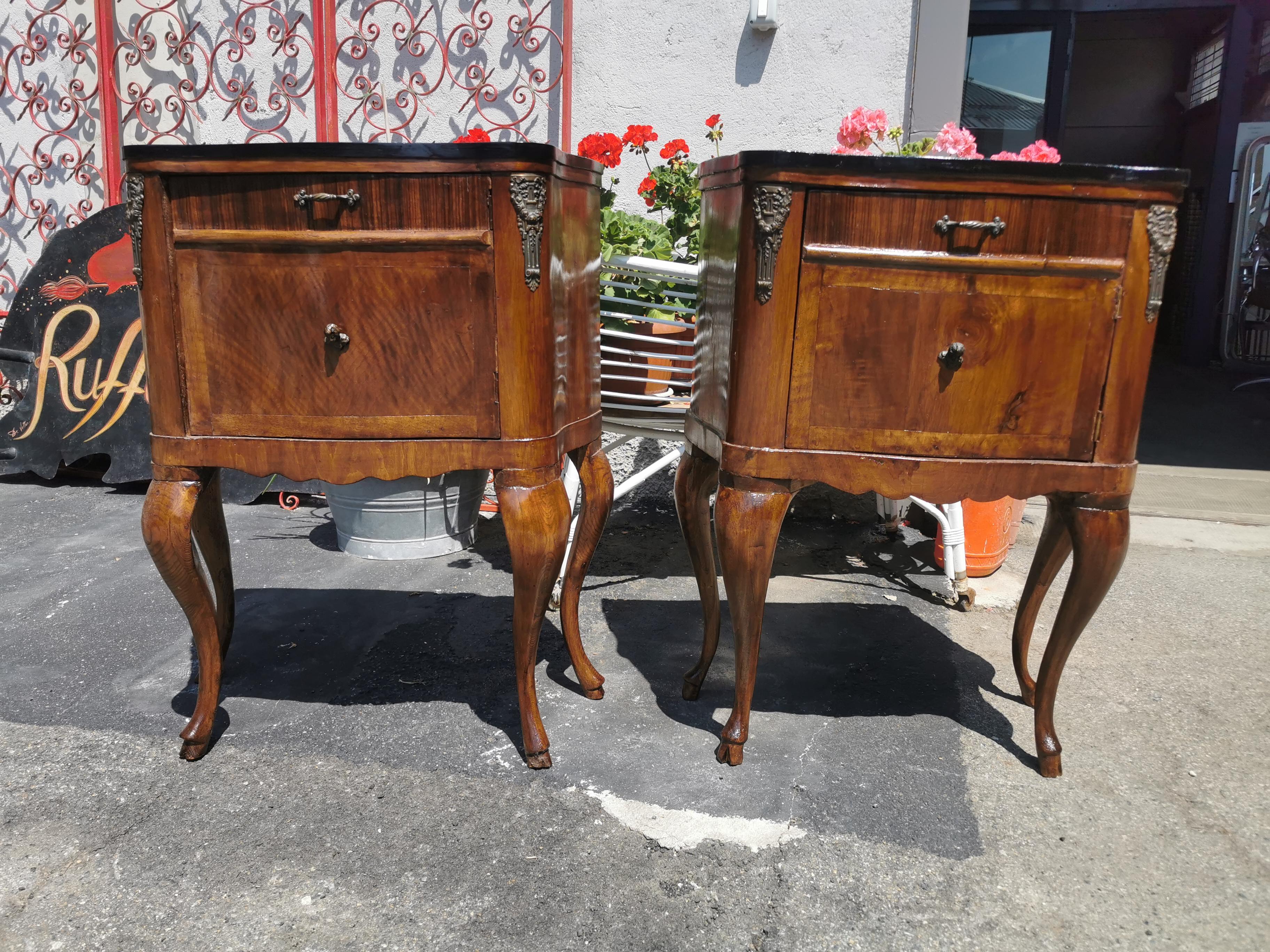 Pair of Louis XV style Side commodes  For Sale 4