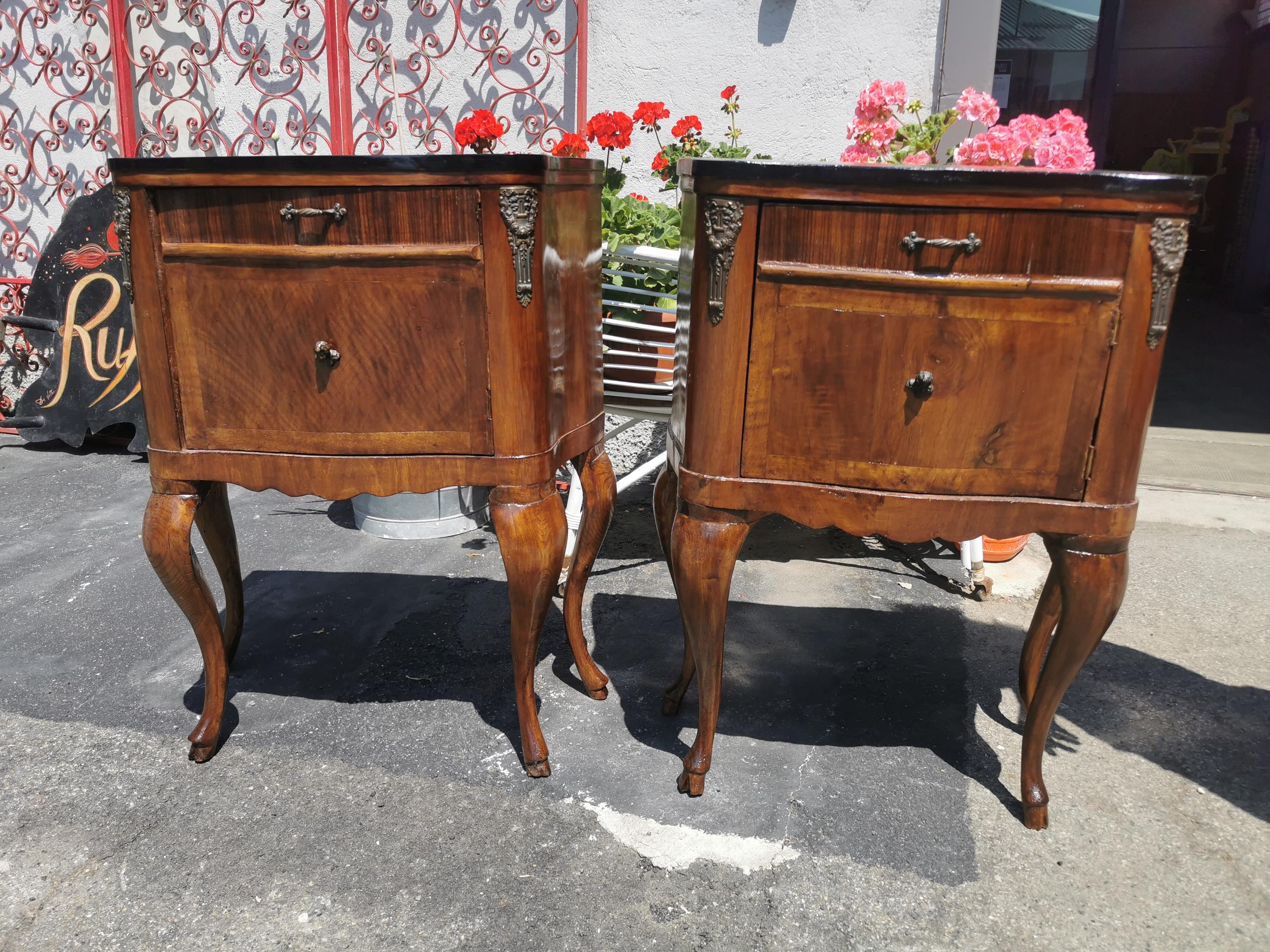 Pair of Louis XV style Side commodes  For Sale 5