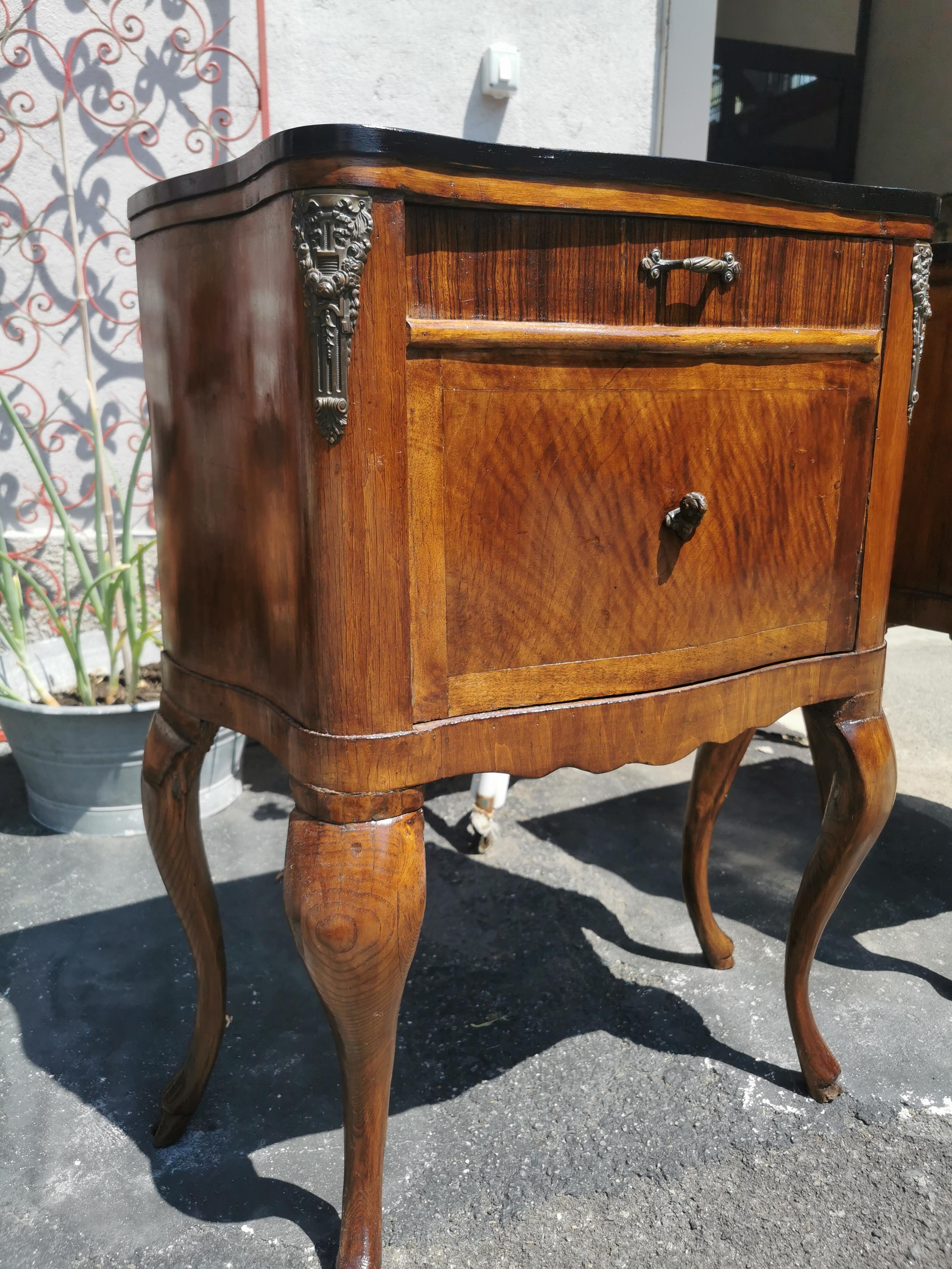 Pair of Louis XV style  side commodes 
 has been restored, in good condition.
 rare pieces. 
Can be used in saloons or in bedrooms as a bedside tables.
will be shipped inside a secured wood box / 