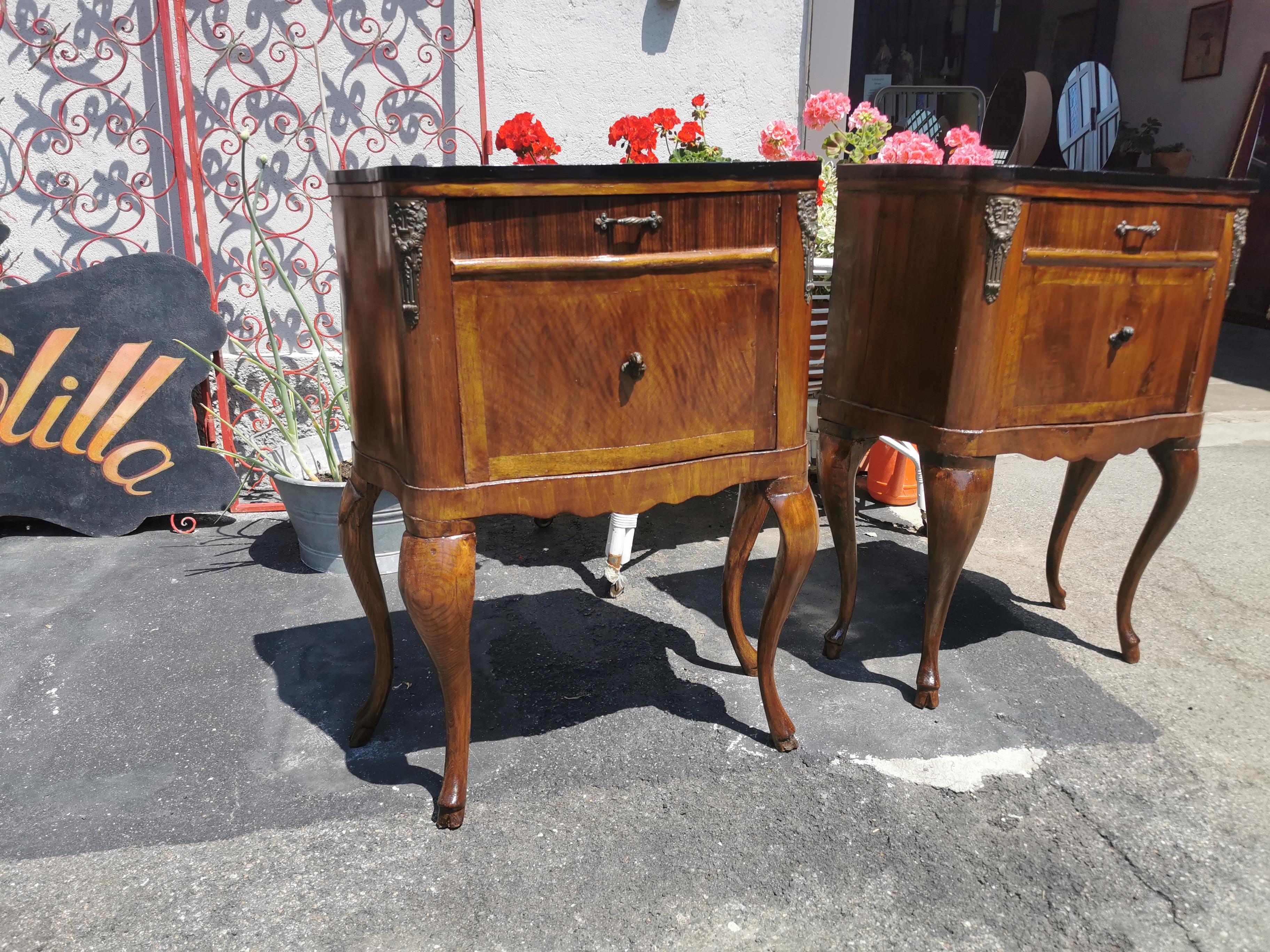 Pair of Louis XV style Side commodes  For Sale 2