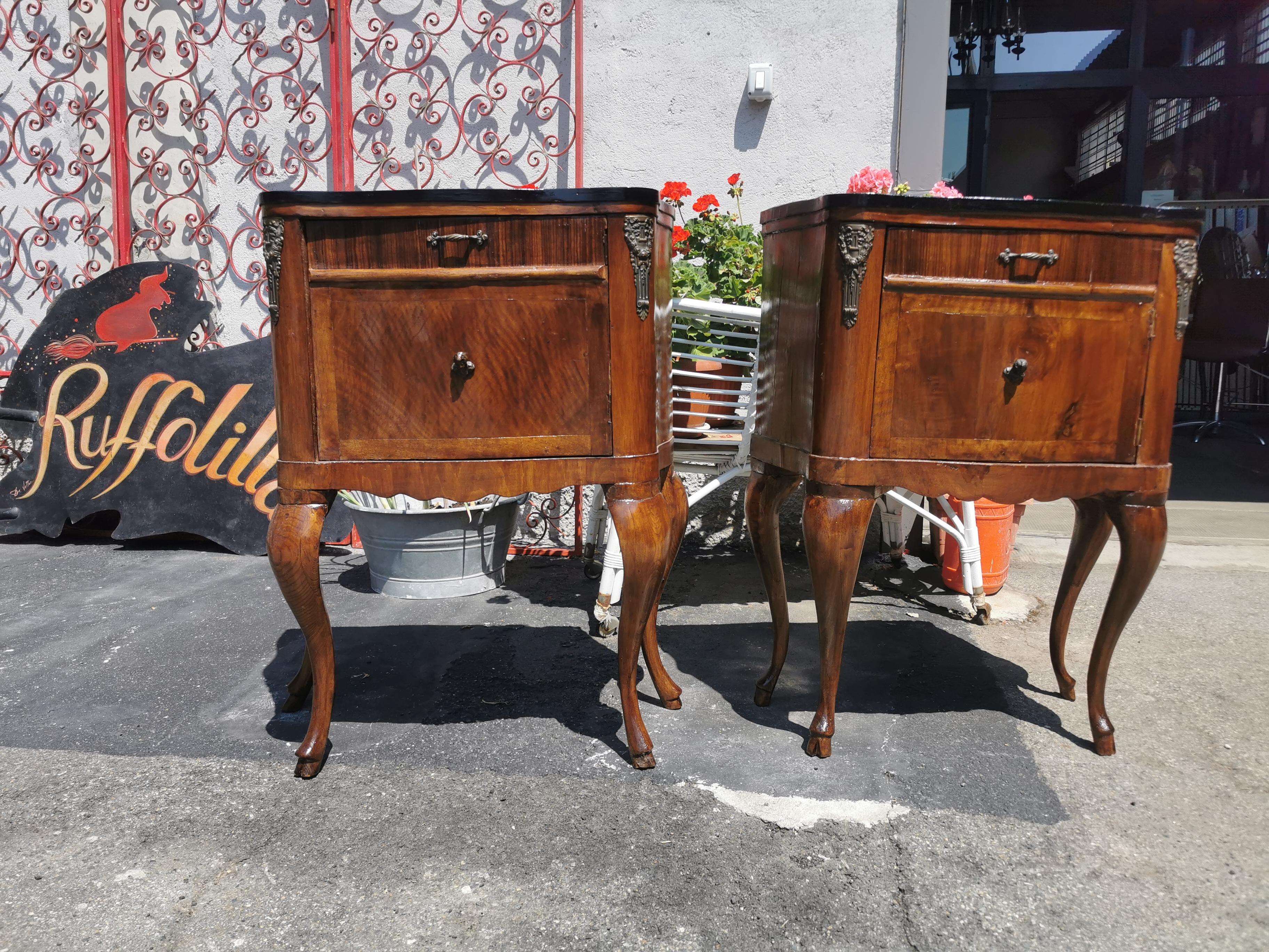 Pair of Louis XV style Side commodes  For Sale 3