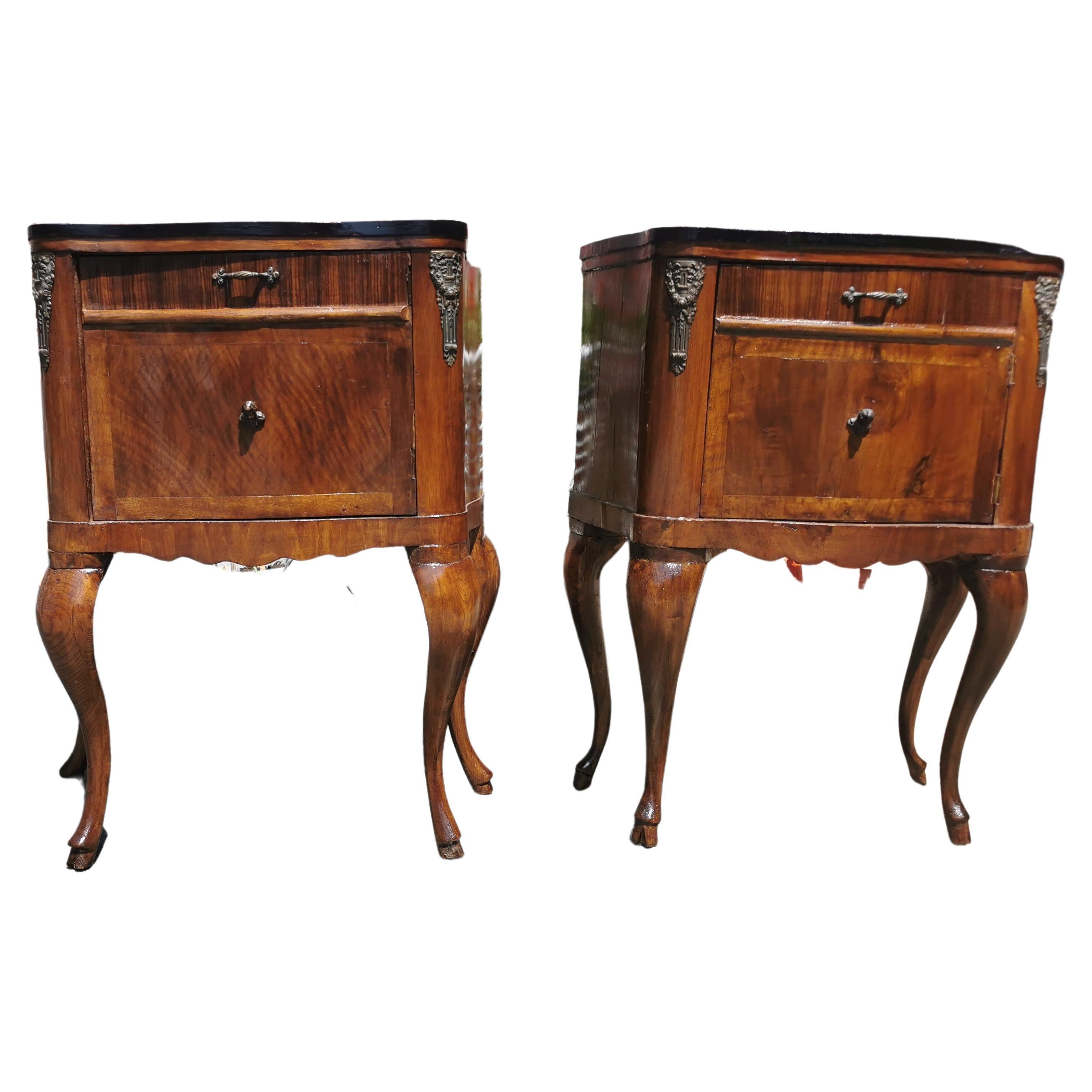 Pair of Louis XV style Side commodes  For Sale