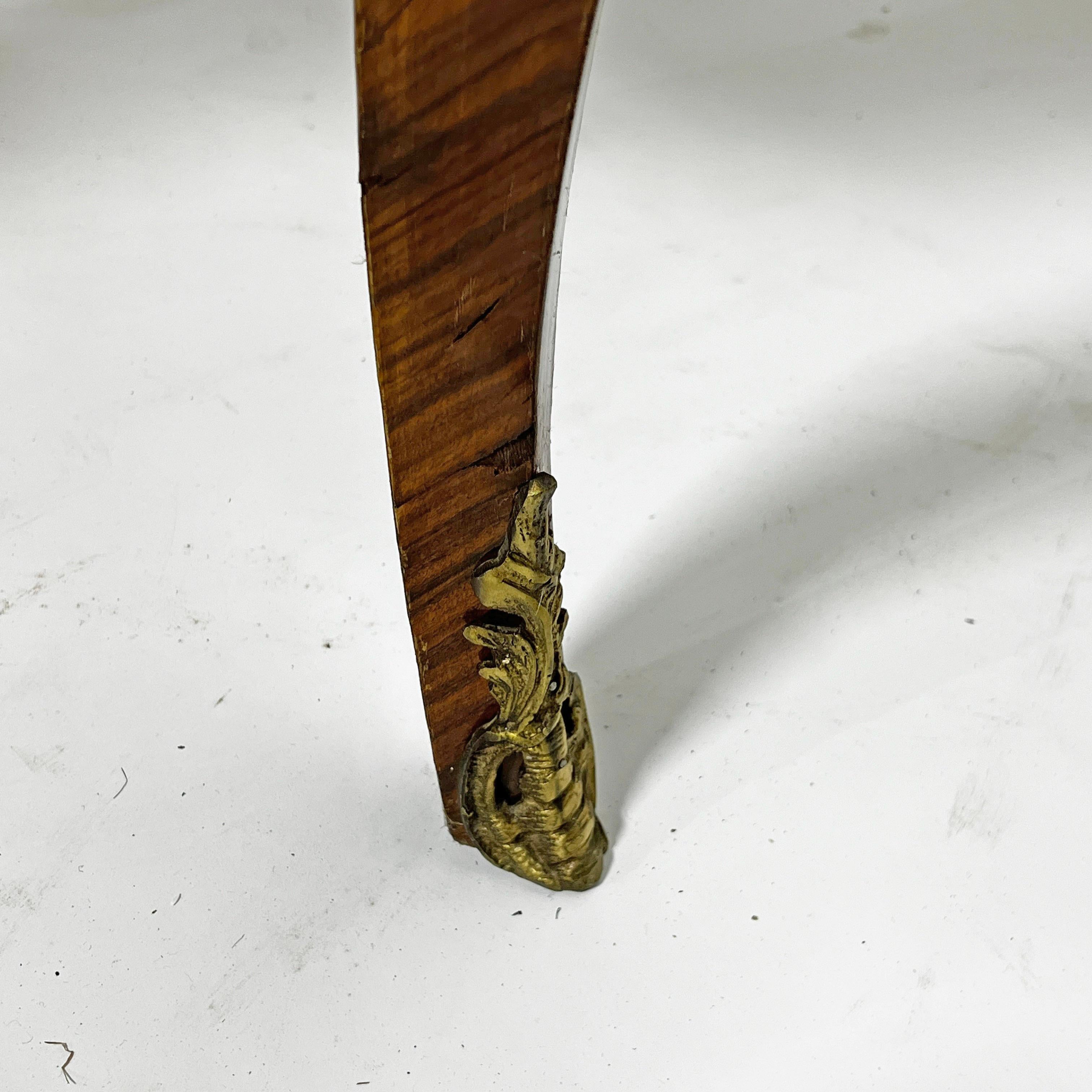Pair of Louis XV Side Tables With Marble Tops and Ormolu Mounts, Ca. 30s For Sale 7