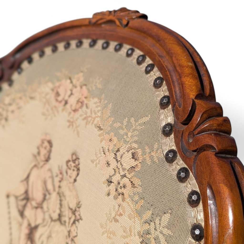 Pareja de sillones estilo Luis XV, madera tallada y tapicería, Francia, c. 1950 en venta 3