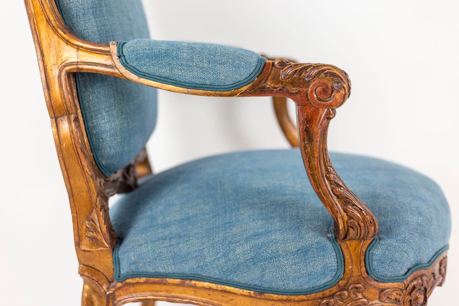 Pair of Louis XV Style Armchairs, circa 1880 4