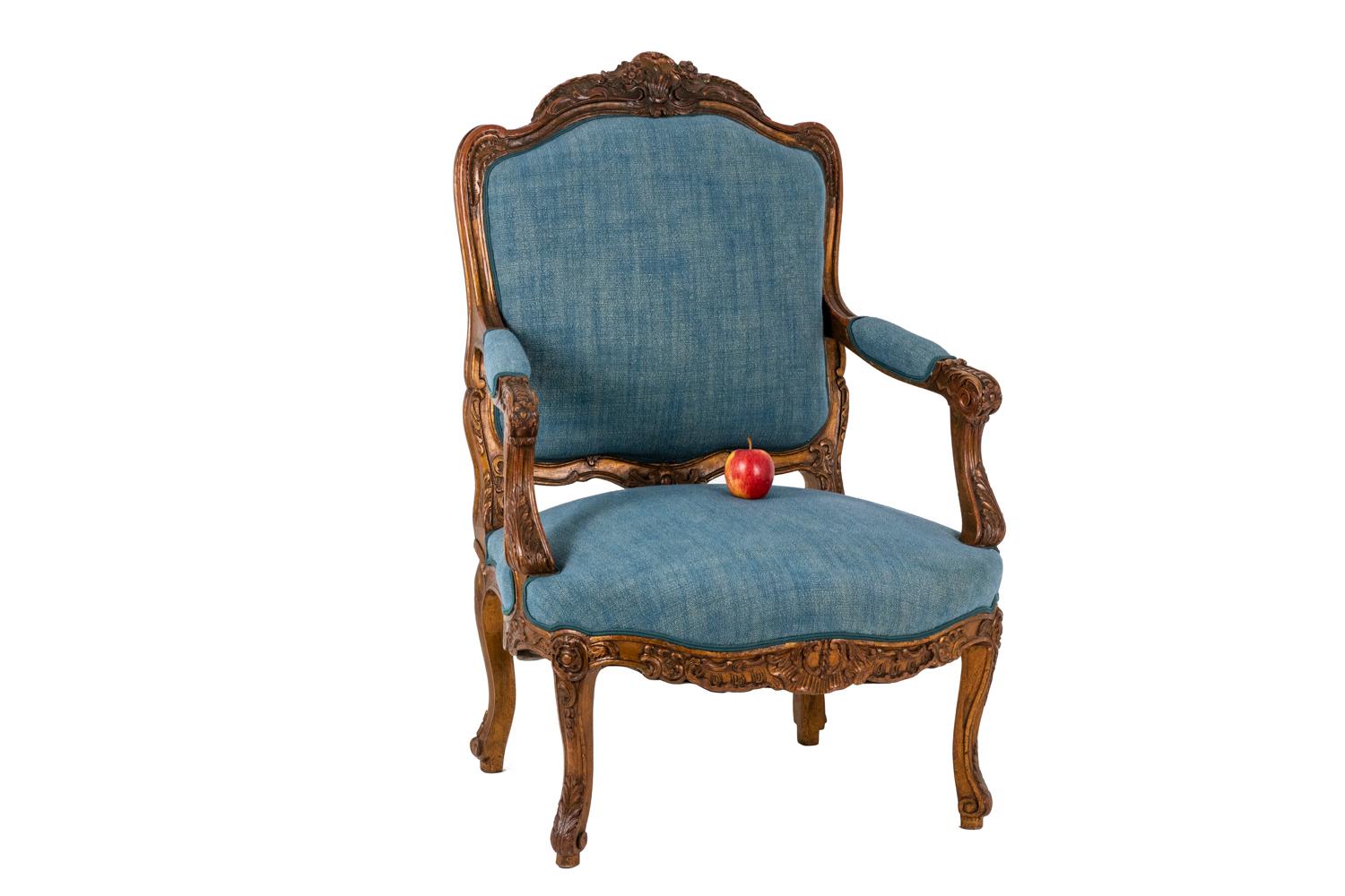 Late 19th Century Pair of Louis XV Style Armchairs, circa 1880