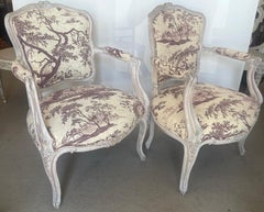 Pair of Louis XV Style Armchairs Early 19Th. Century.