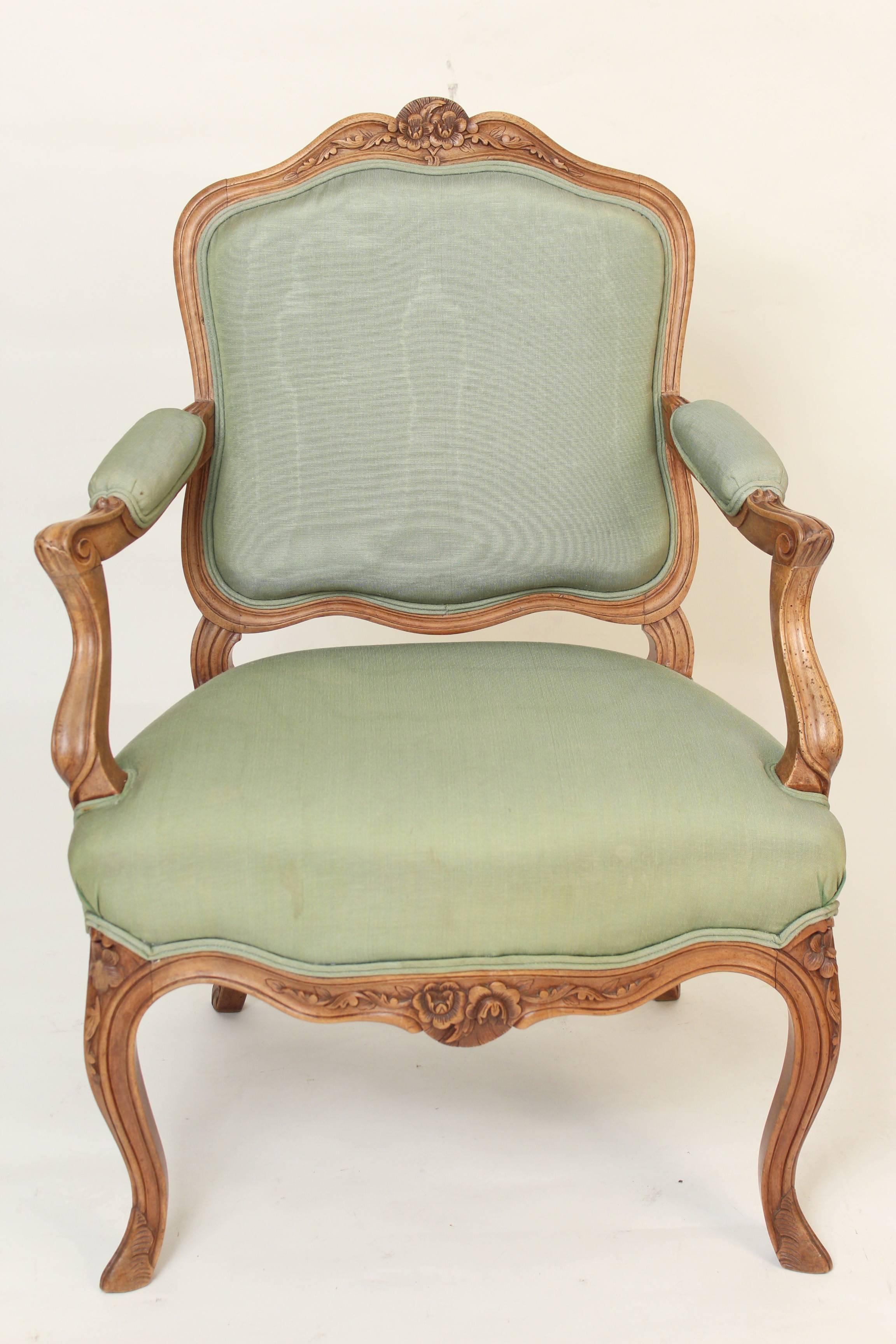 Early 20th Century Pair of Louis XV Style Armchairs