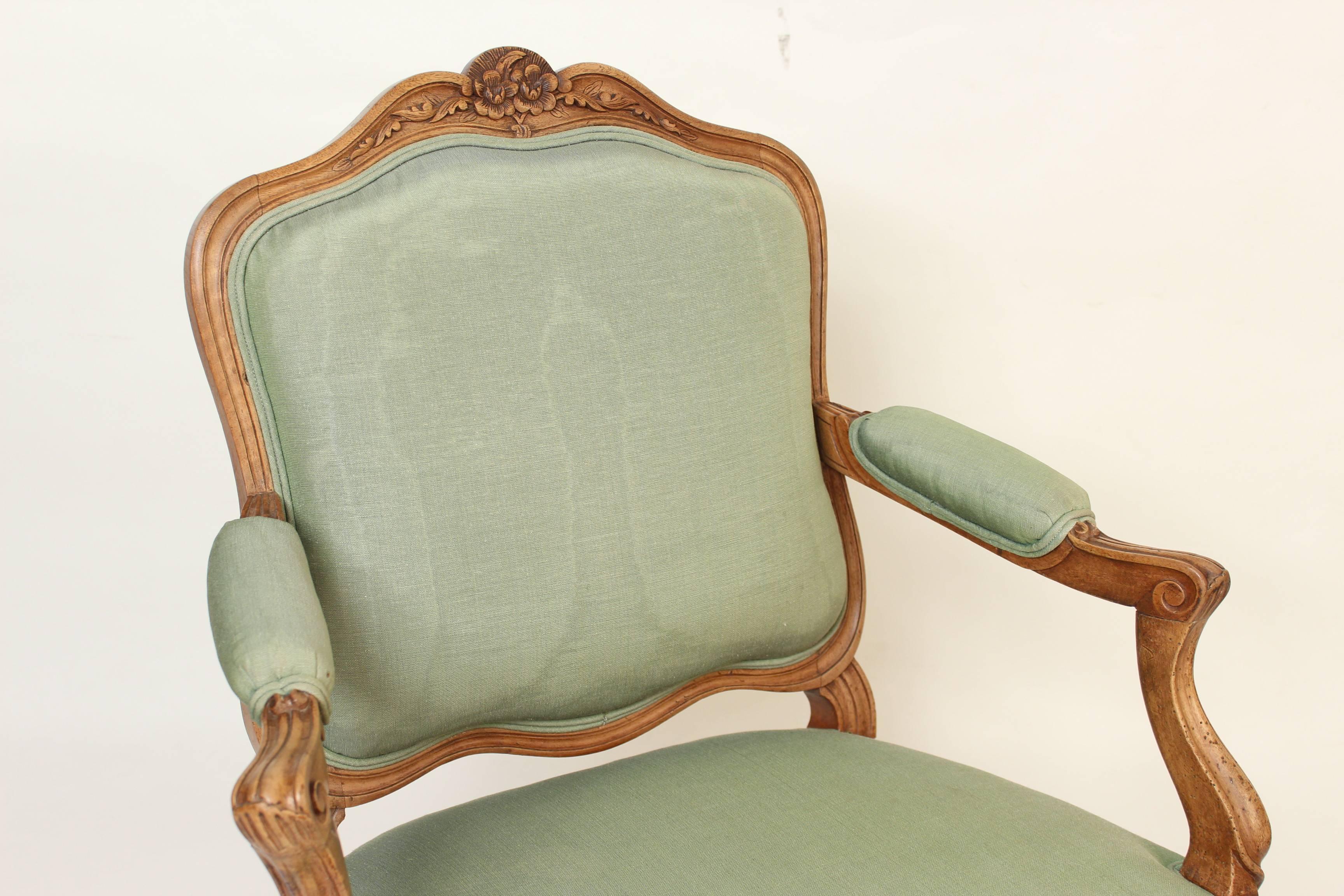 Upholstery Pair of Louis XV Style Armchairs