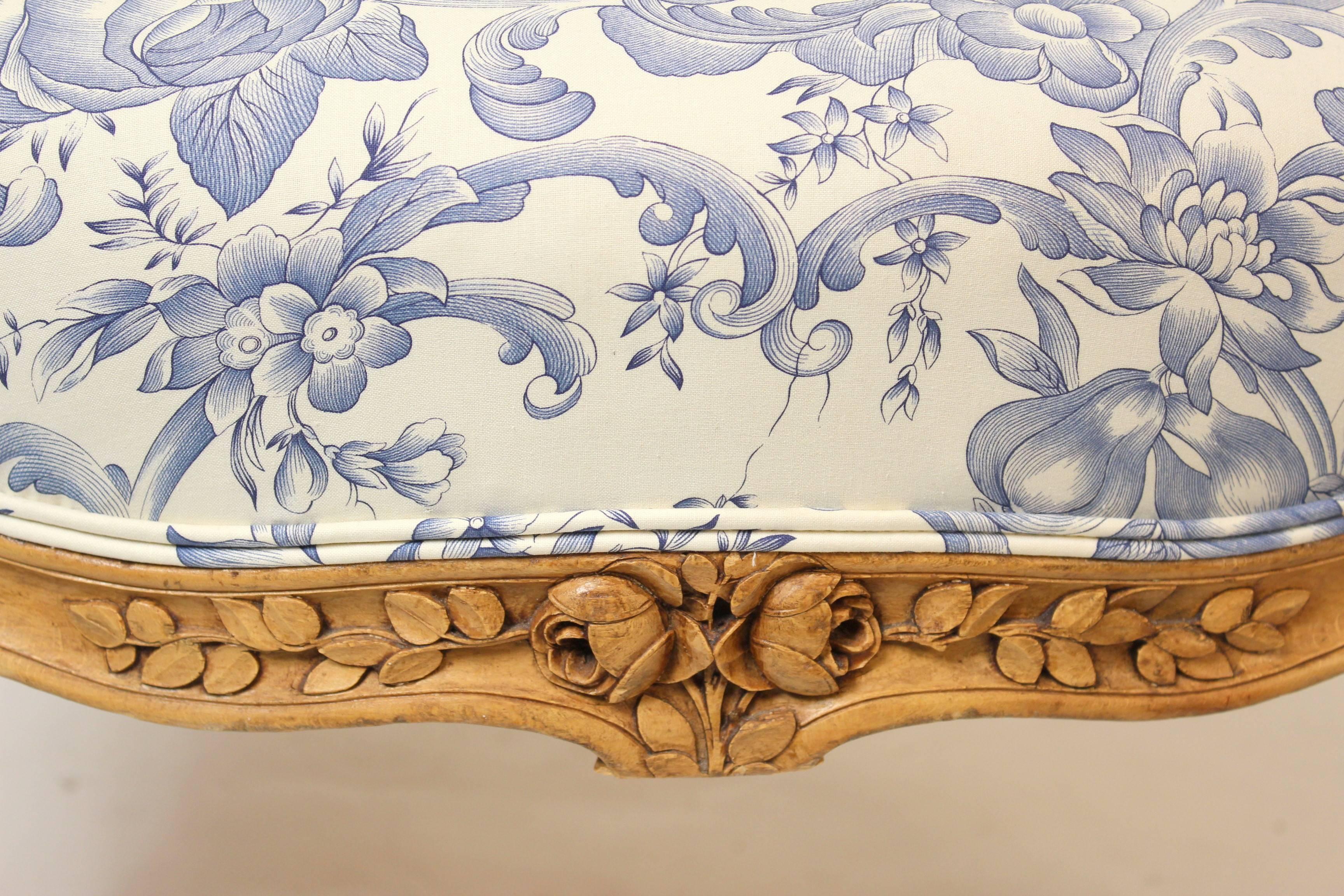 Pair of Louis XV Style Beechwood Armchairs 7