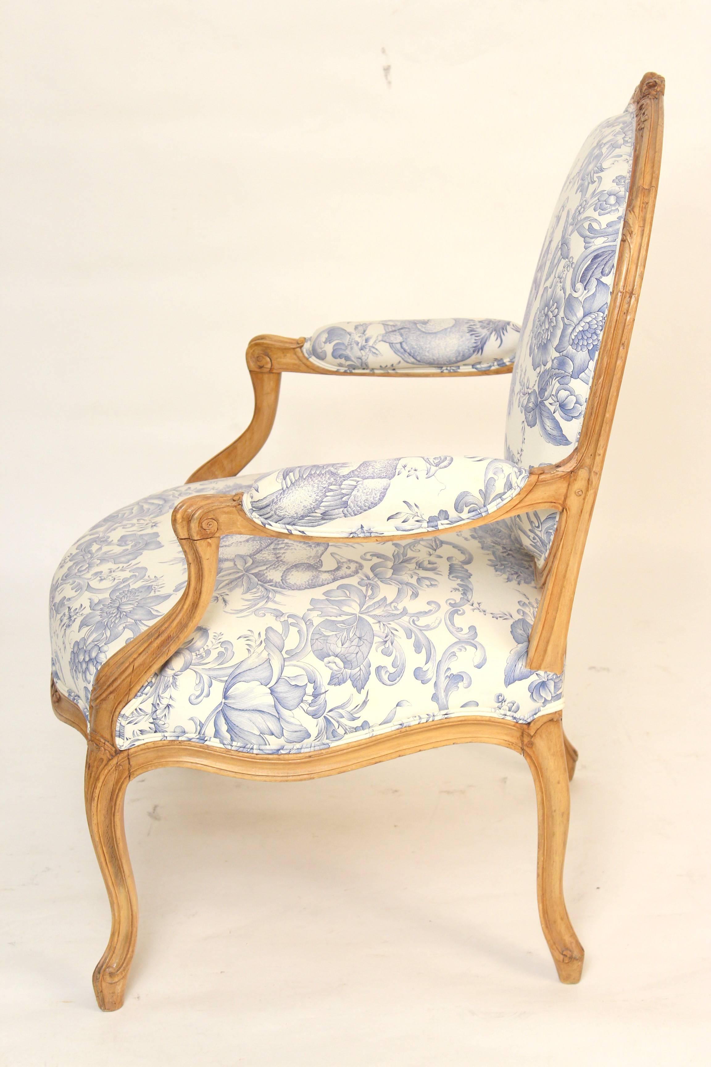 Pair of Louis XV Style Beechwood Armchairs In Good Condition In Laguna Beach, CA