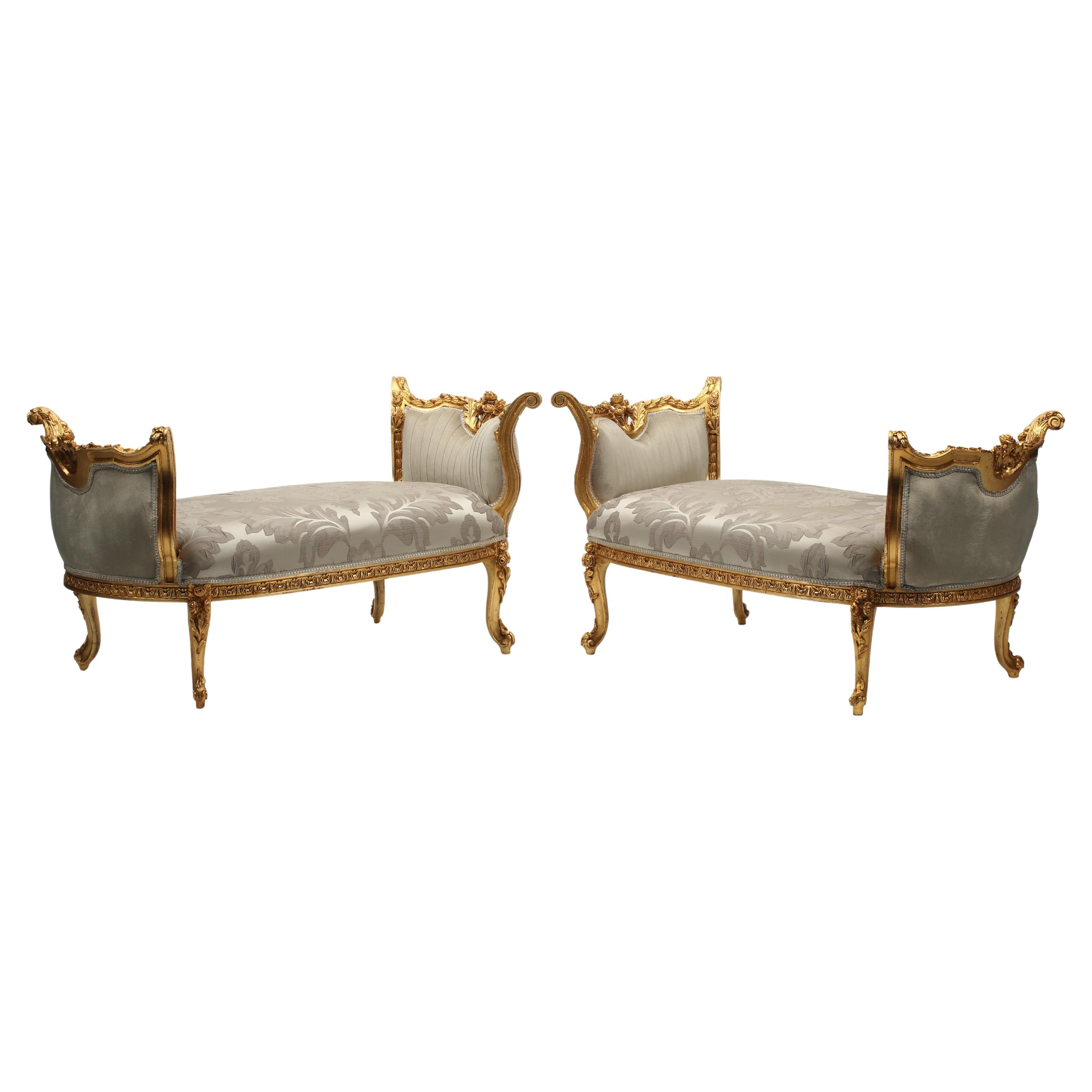 Paar Bänke im Stil Louis XV