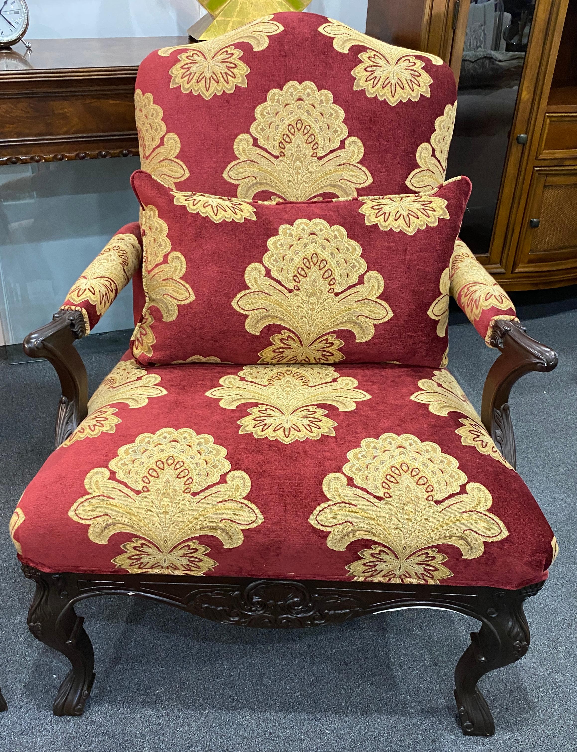 Pair of Louis XV Style Bergère Armchairs For Sale 2
