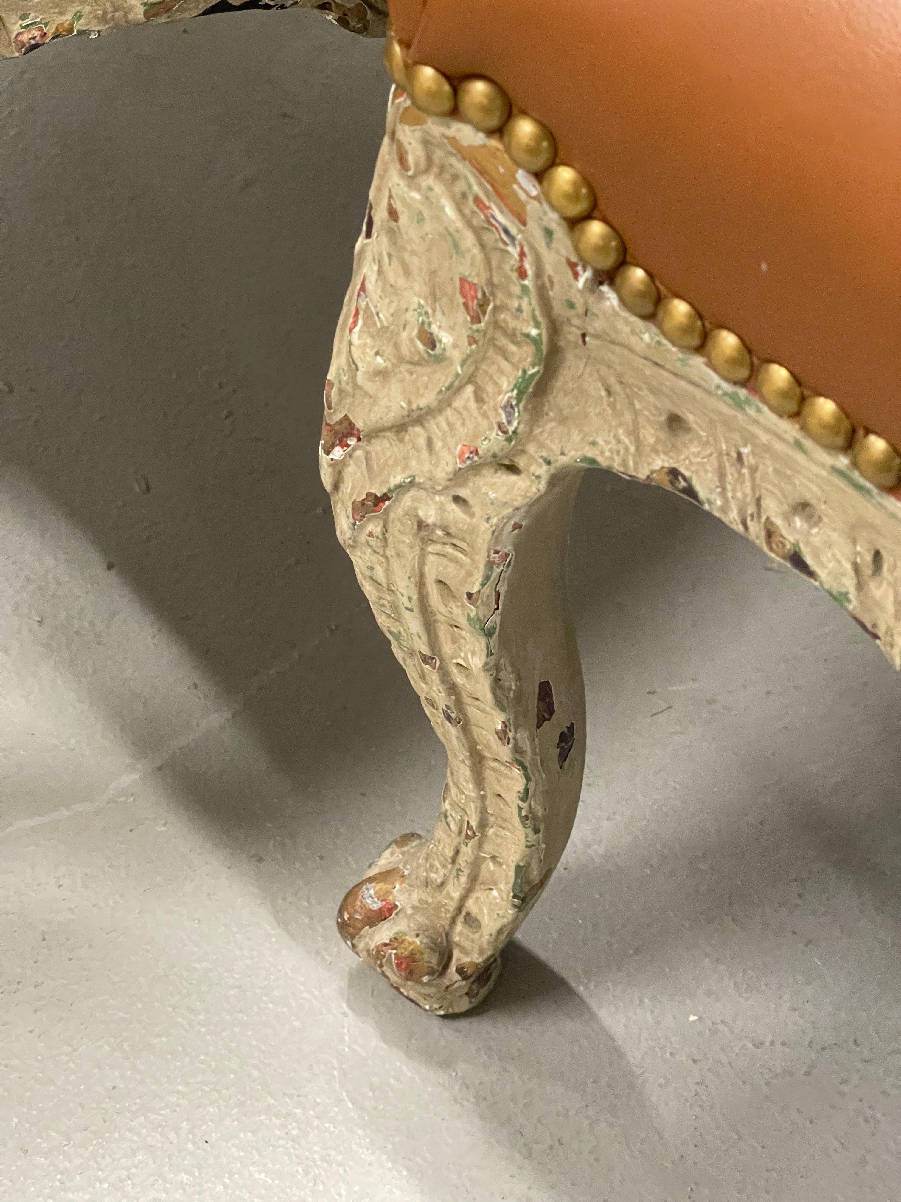 Cuir Paire de chaises bergères de style Louis XV en vente