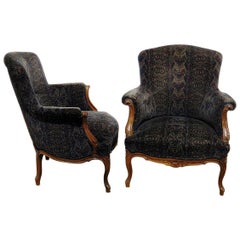 Bergère-Sessel aus Gewebe
