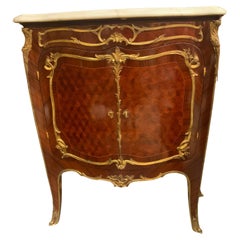 Coppia di armadietti con montatura in bronzo dore in stile Luigi XV