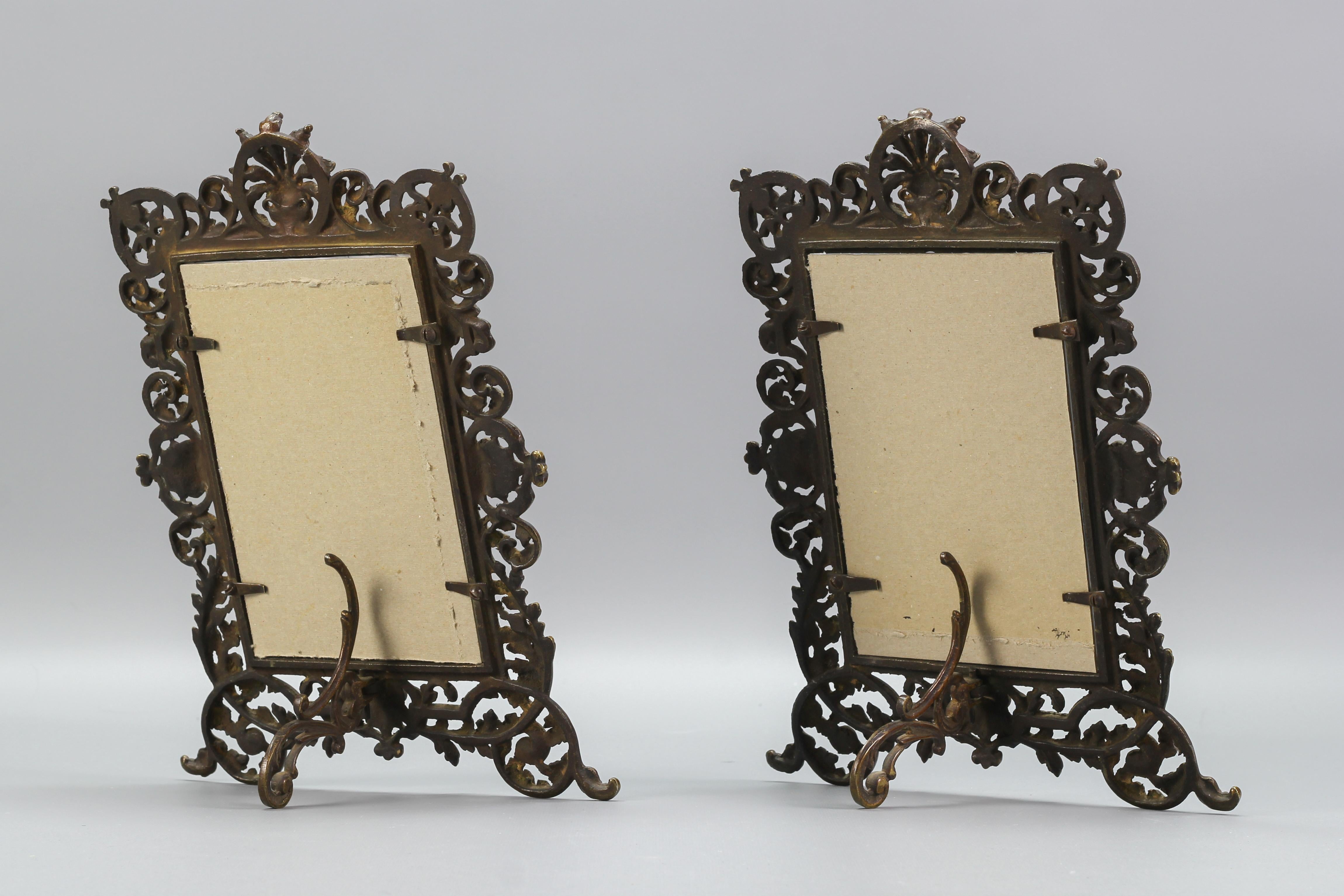 Pair of Louis XV Style Bronze Picture Frames, France, 1920s 6