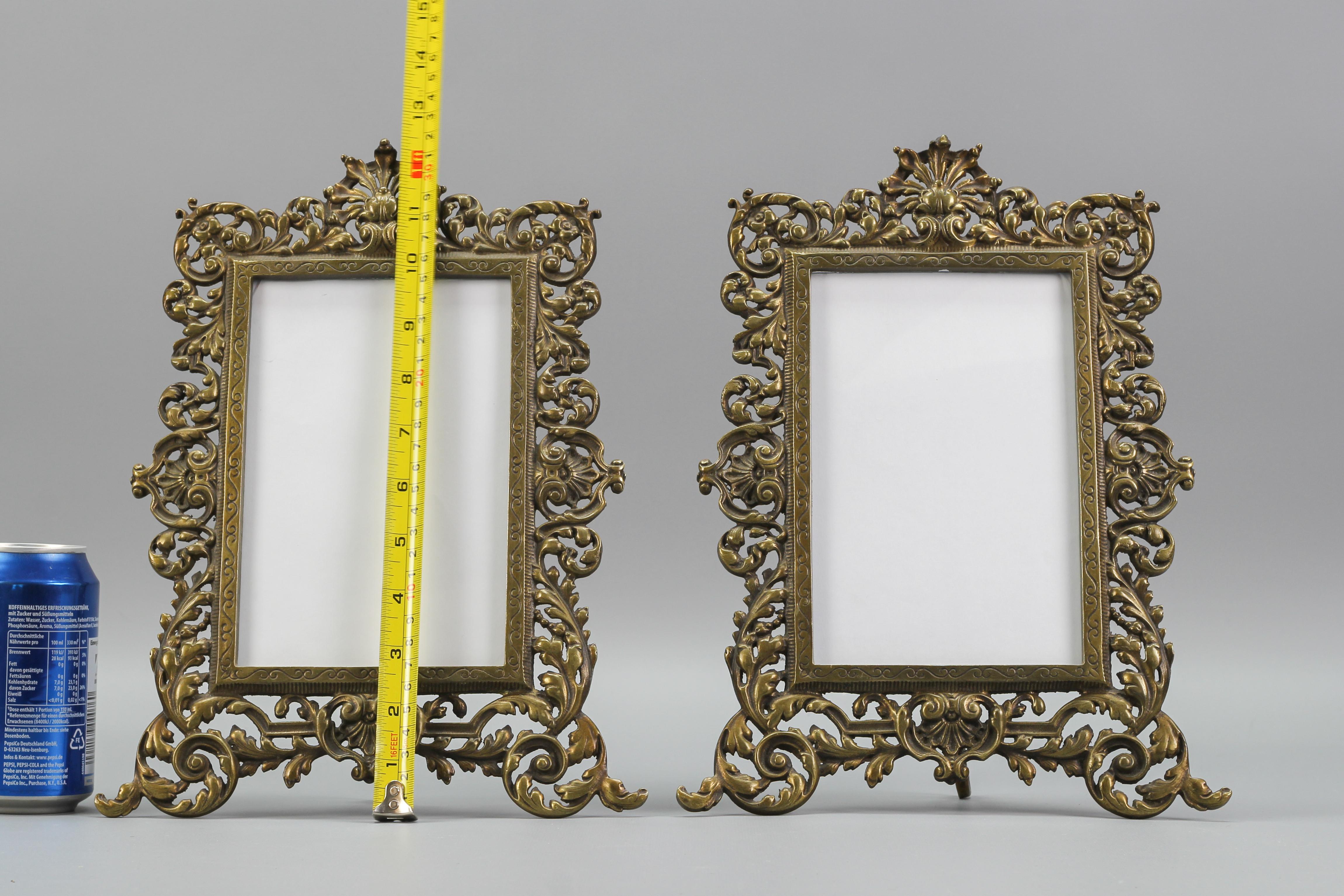 Pair of Louis XV Style Bronze Picture Frames, France, 1920s 15