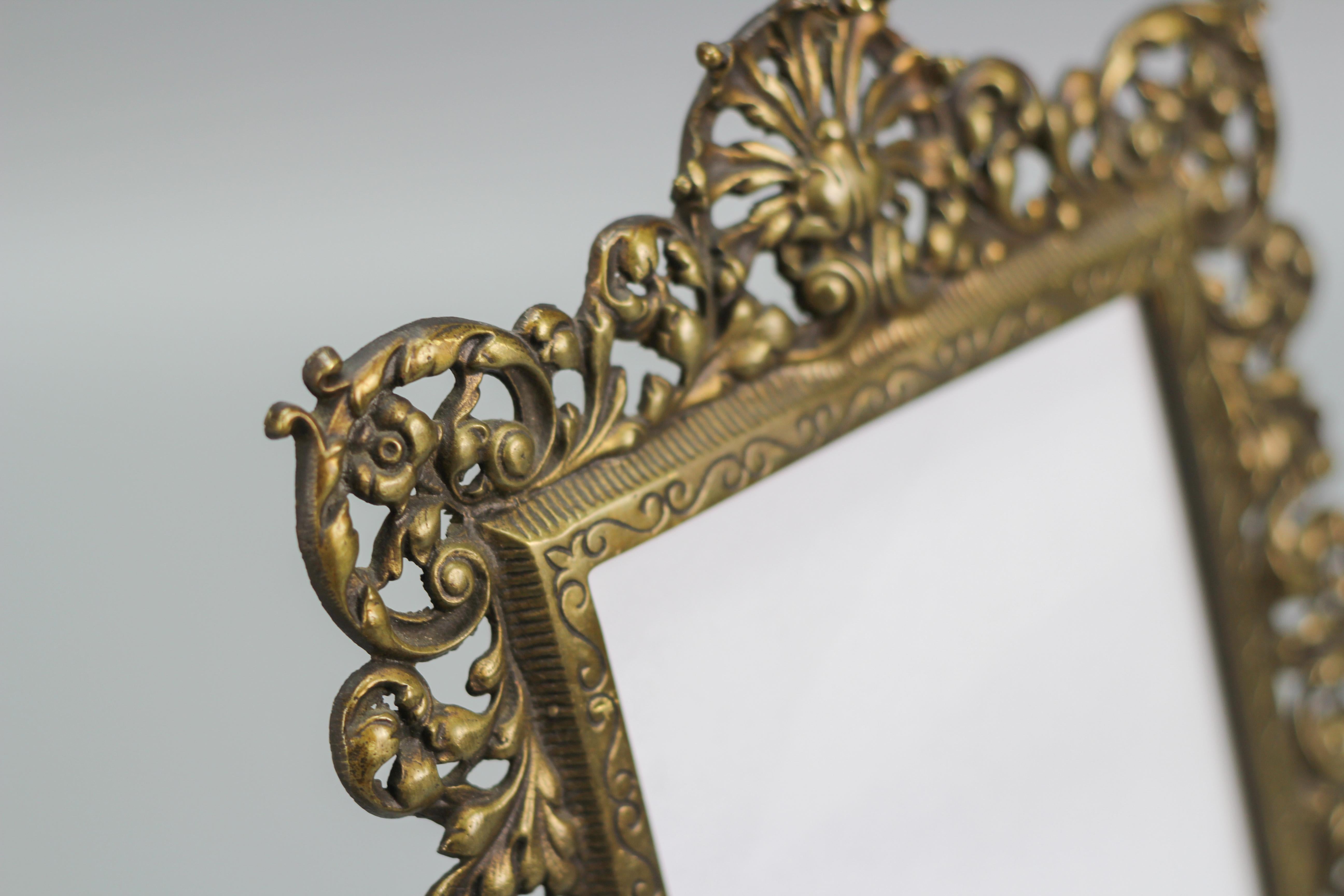 Early 20th Century Pair of Louis XV Style Bronze Picture Frames, France, 1920s