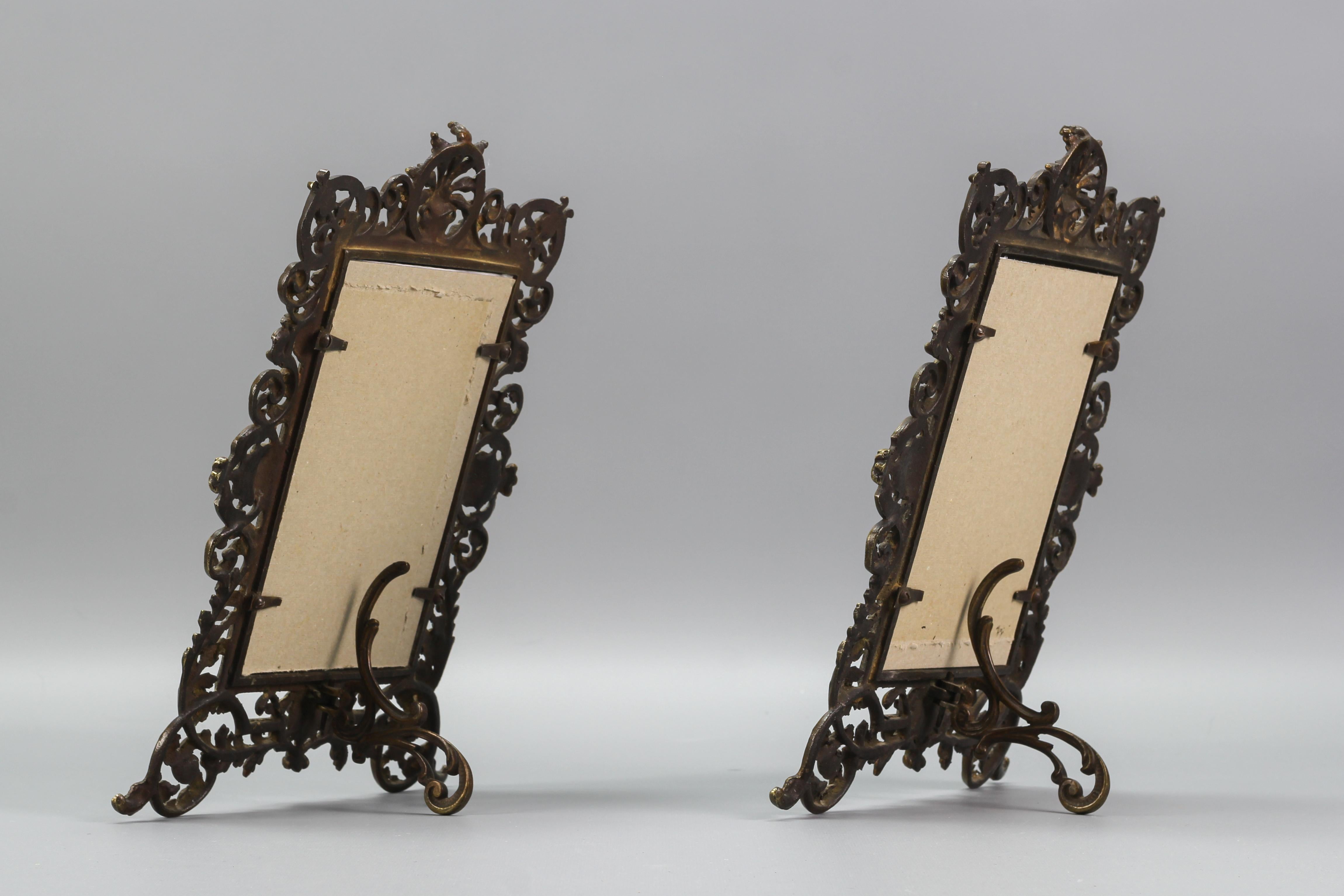 Pair of Louis XV Style Bronze Picture Frames, France, 1920s 4