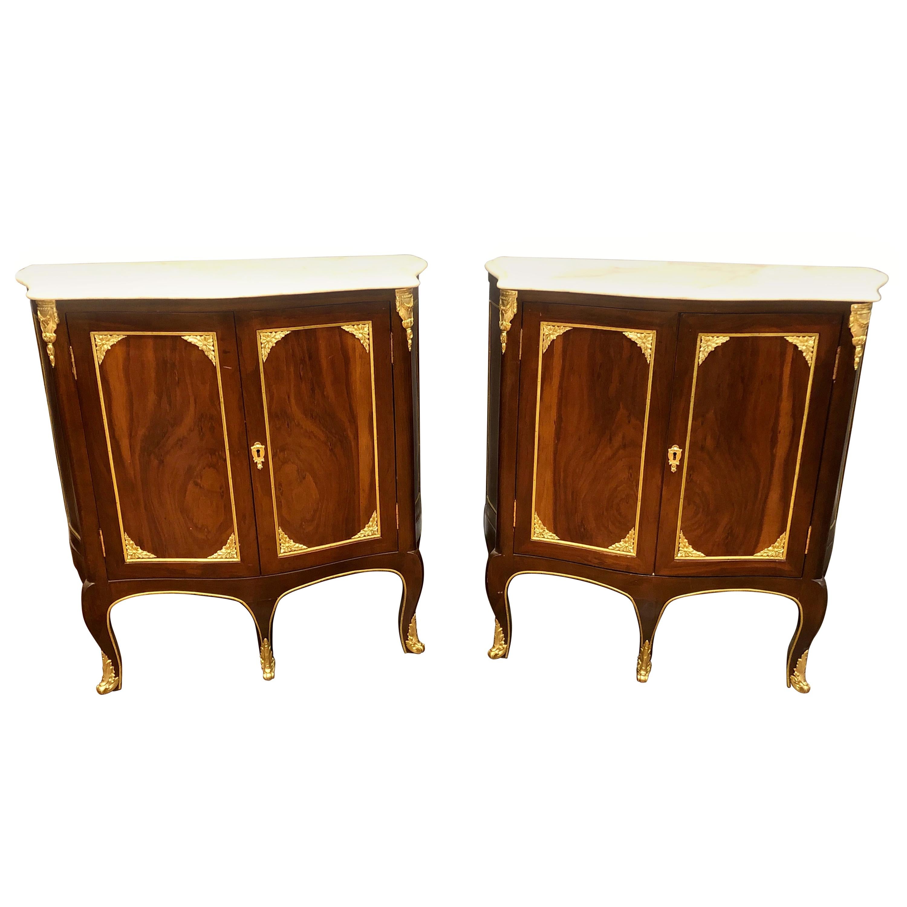 Pair of Louis XV Style Cabinets Commodes or Nightstands 