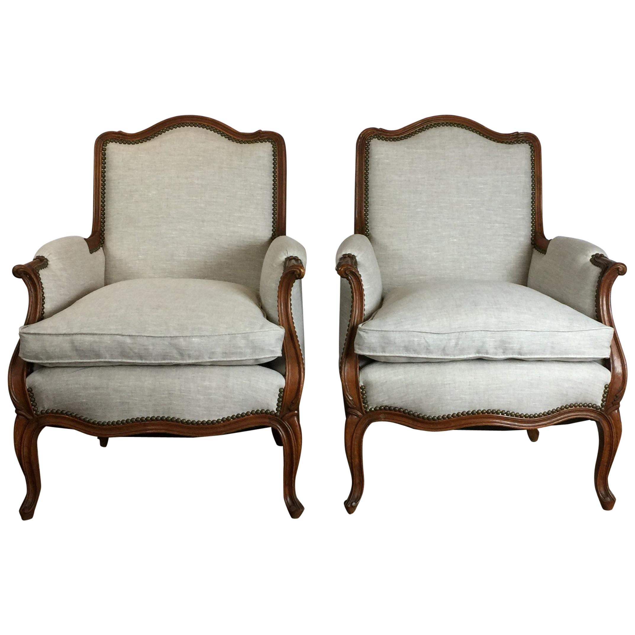 Pair of Louis XV Style Club Chairs