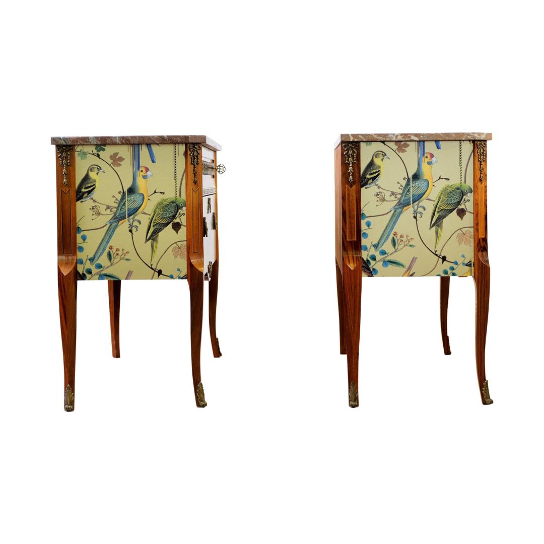 Pair of Louis XV Style Commodes with Marble Tops 3