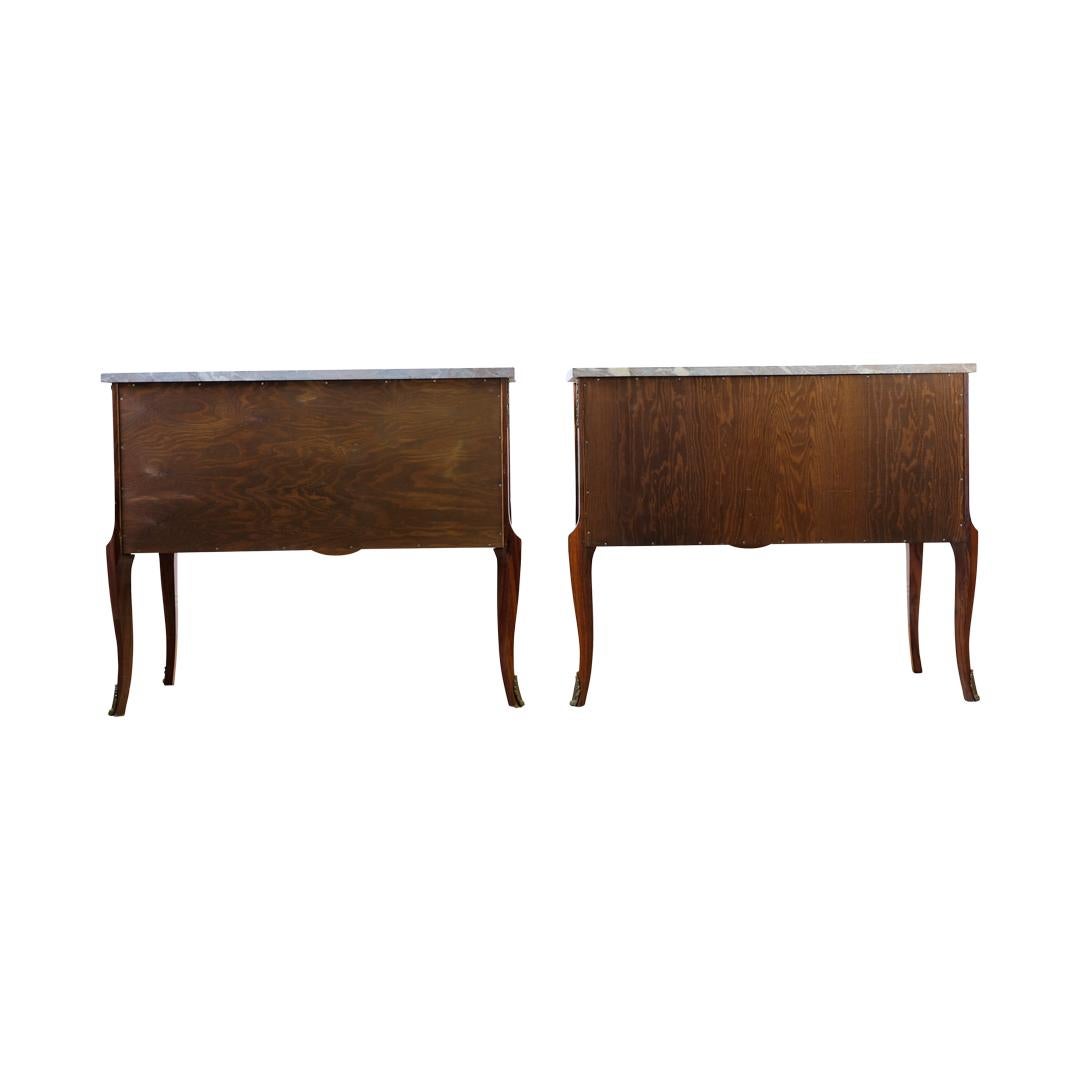 Pair of Louis XV Style Commodes with Marble Tops 5