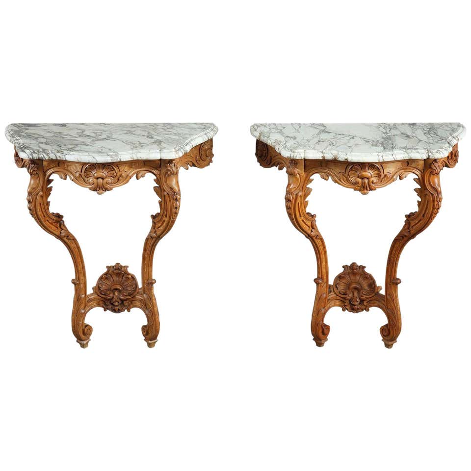 French Louis XV Console with Marble Top at 1stDibs