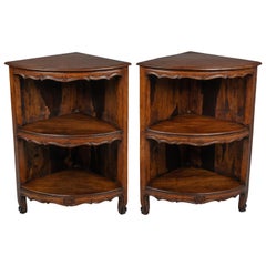 Antique Pair of Louis XV Style Corner Cabinets