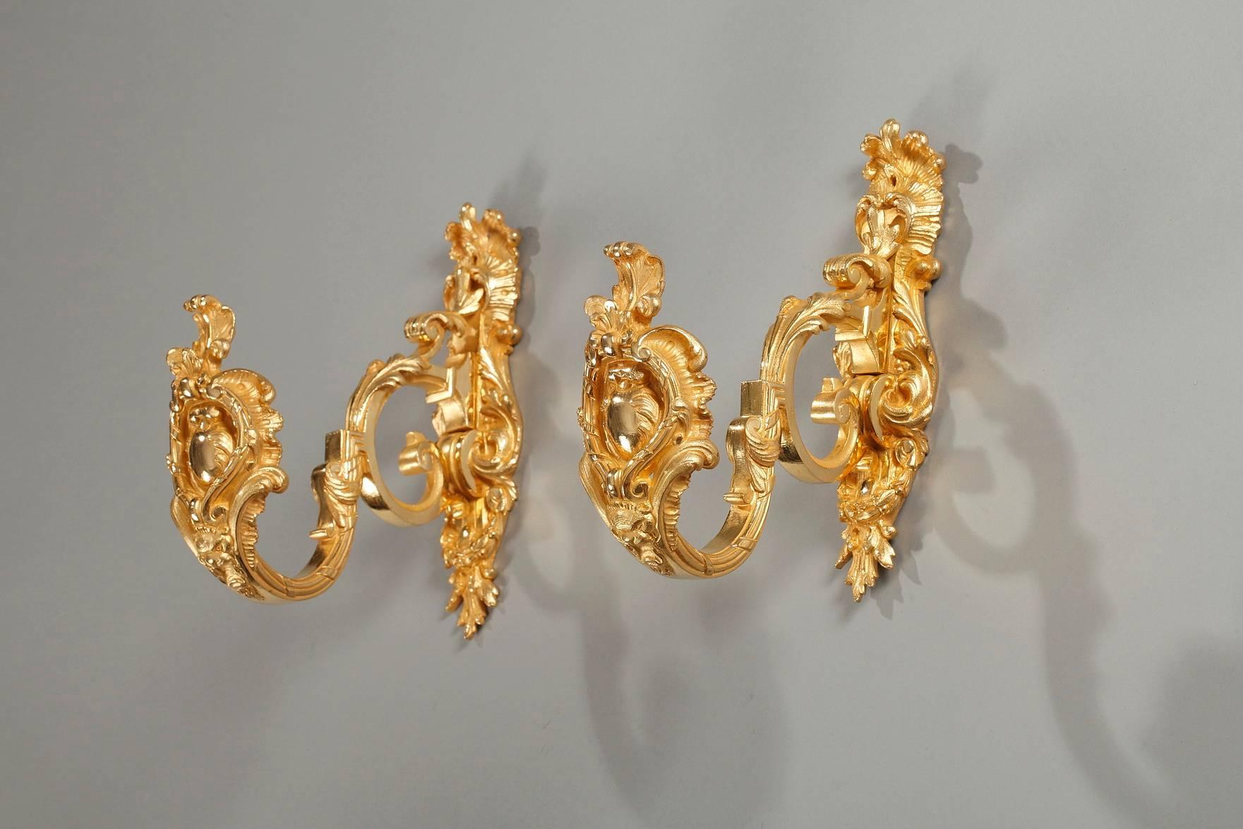 French Pair of Louis XV Style Curtain Tie Backs