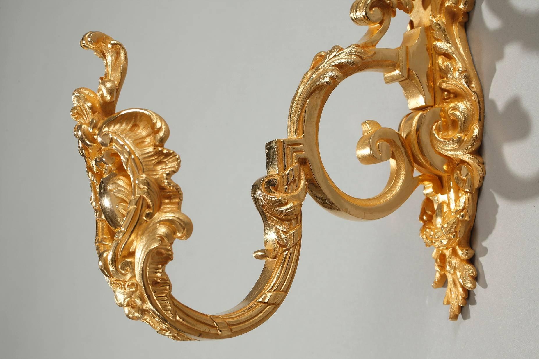 Bronze Pair of Louis XV Style Curtain Tie Backs