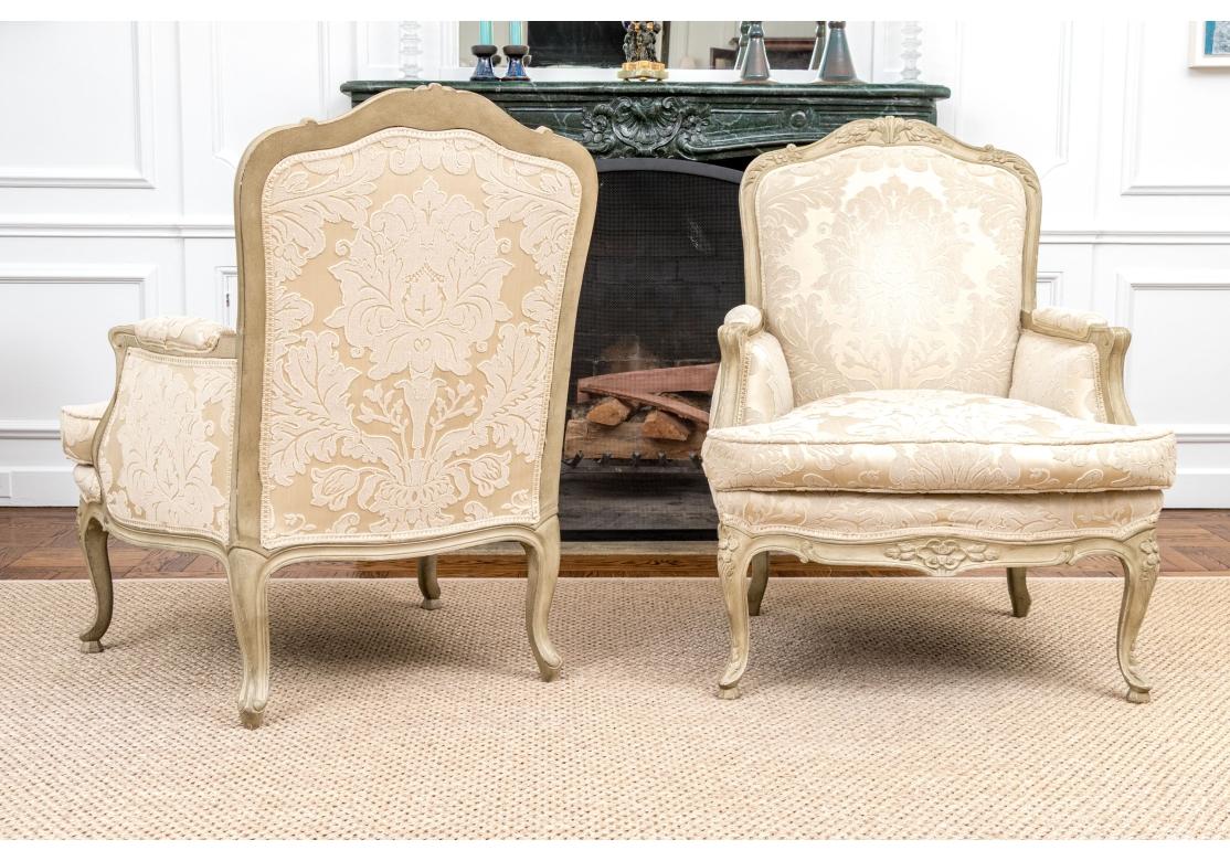 Par De Bergeres Decorados A Medida Estilo Luis XV Tapizados Par en venta 3