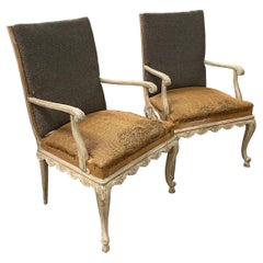 Pair of Louis XV Style Fauteuil Armchairs