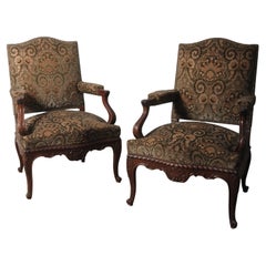Pair of Louis XV Style Fauteuil Armchairs – Late 19th to Early 20th Century
