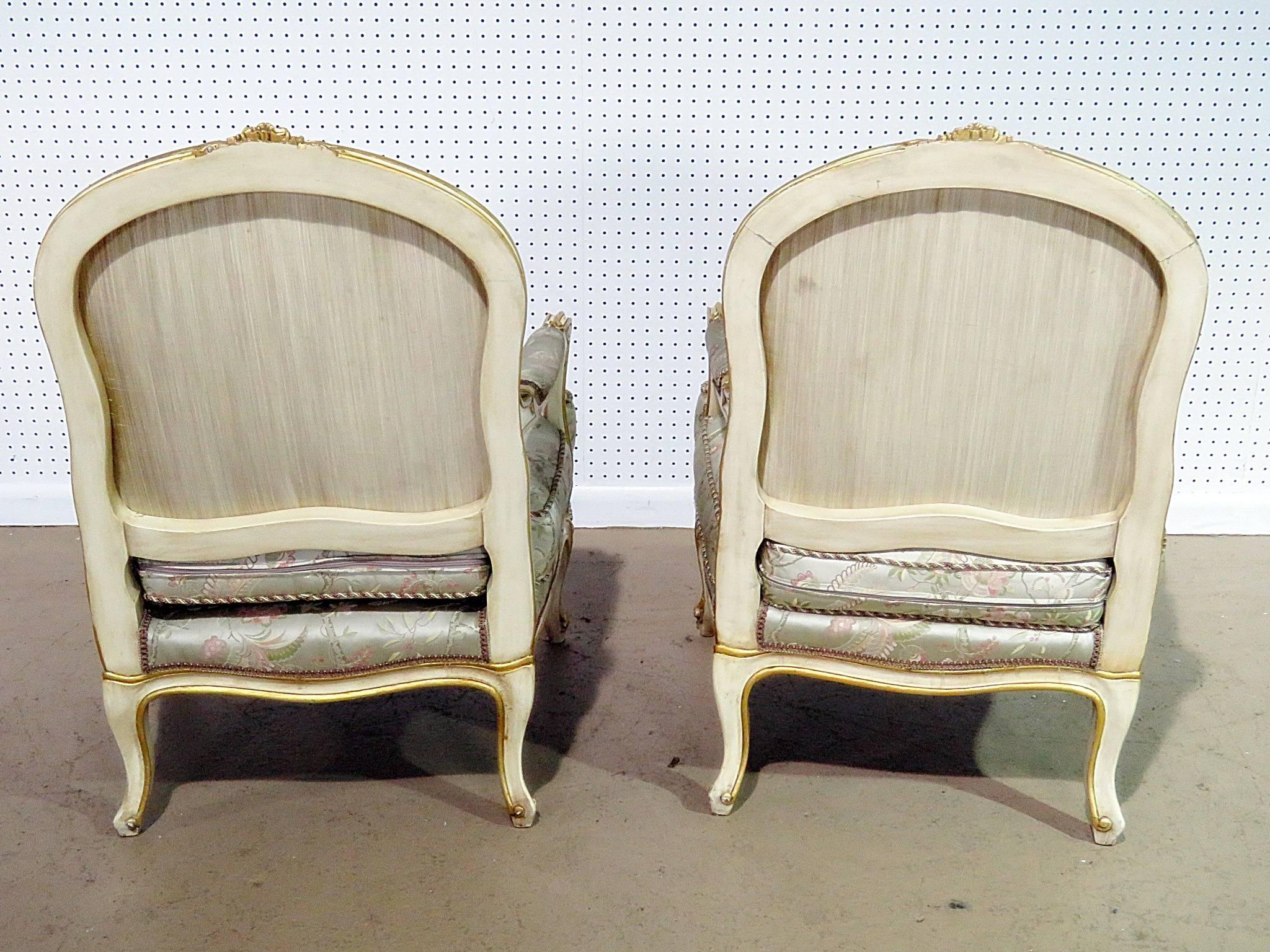 French Pair of Louis XV Style Fauteuils
