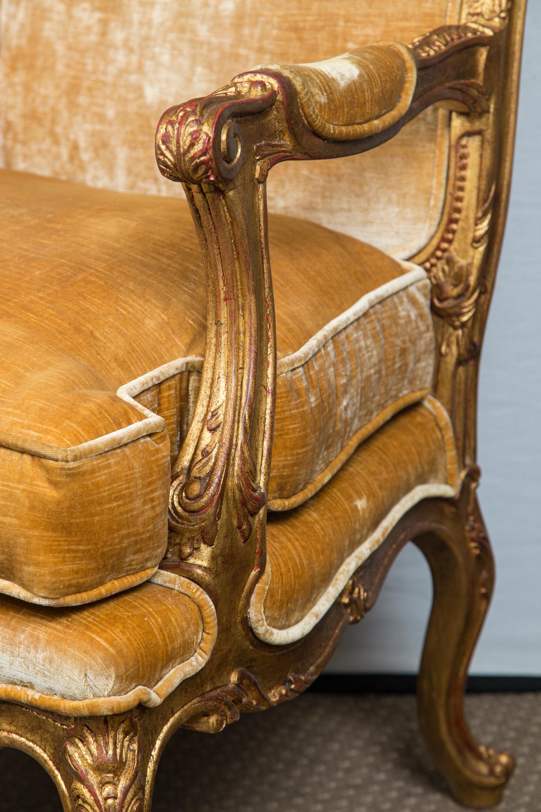 Wood Pair of Louis XV Style Fauteuils