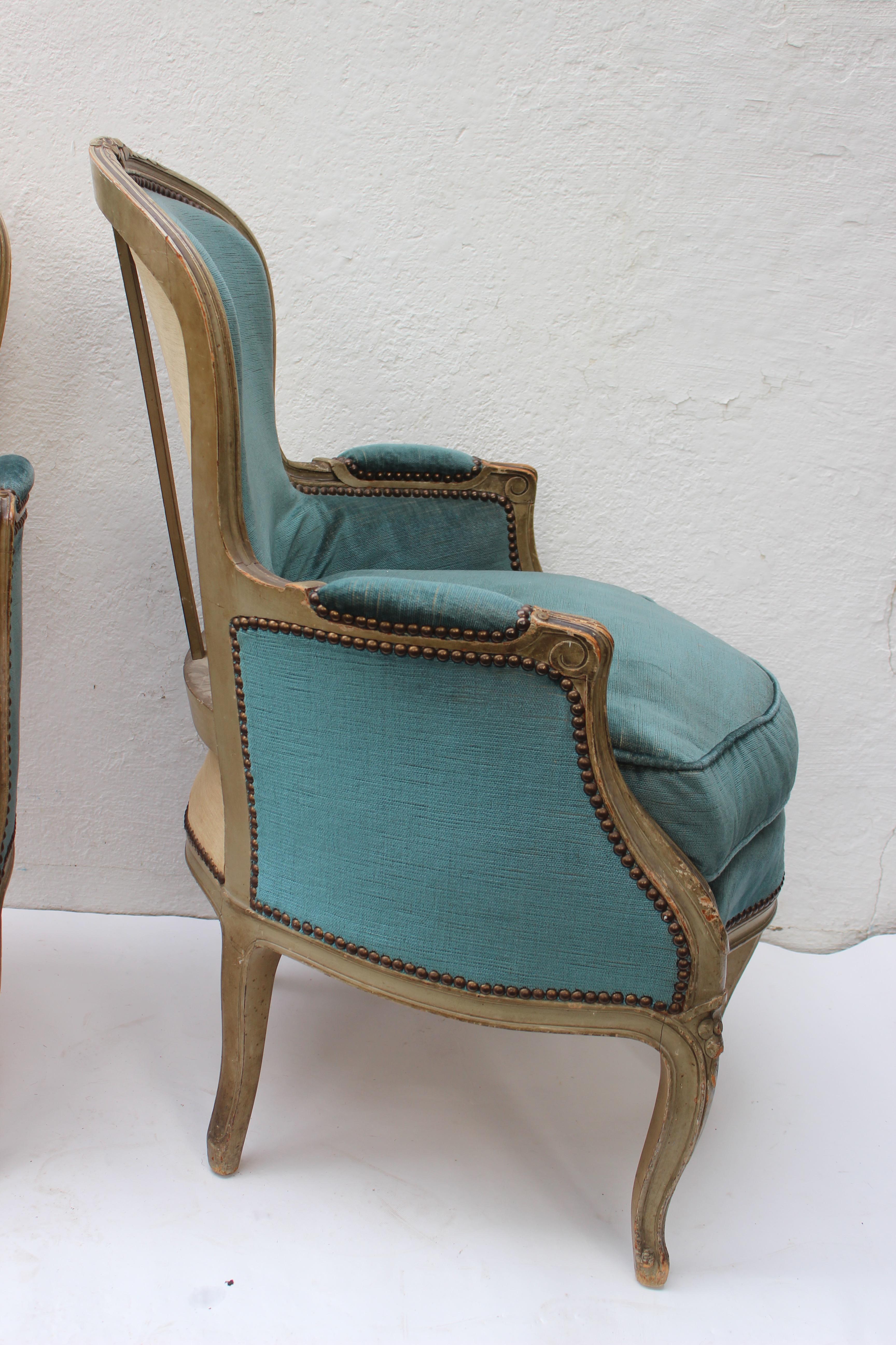 Paar fünfbeinige Stühle im Stil Louis XV 3
