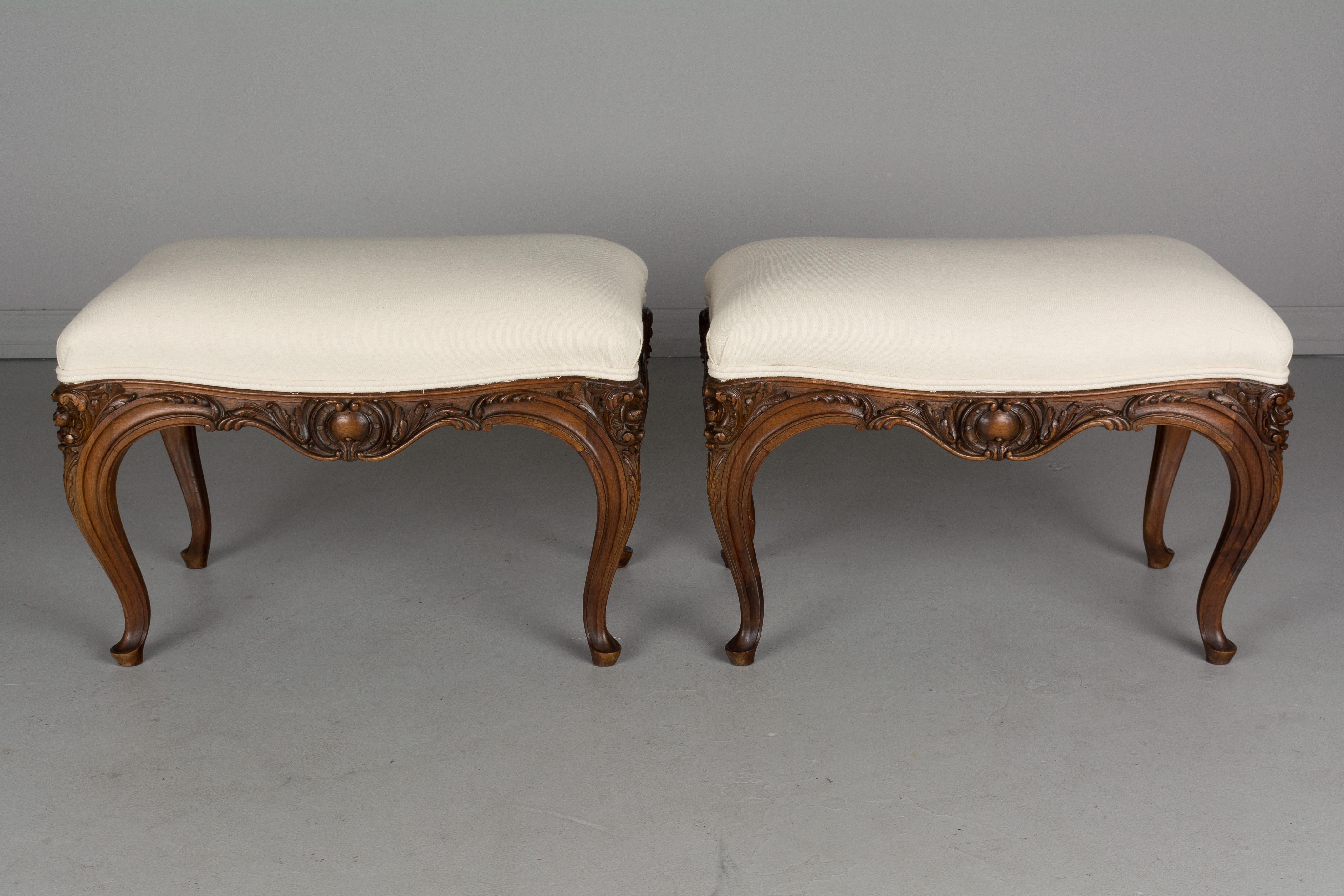 French Pair of Louis XV Style Foot Stool or Bench