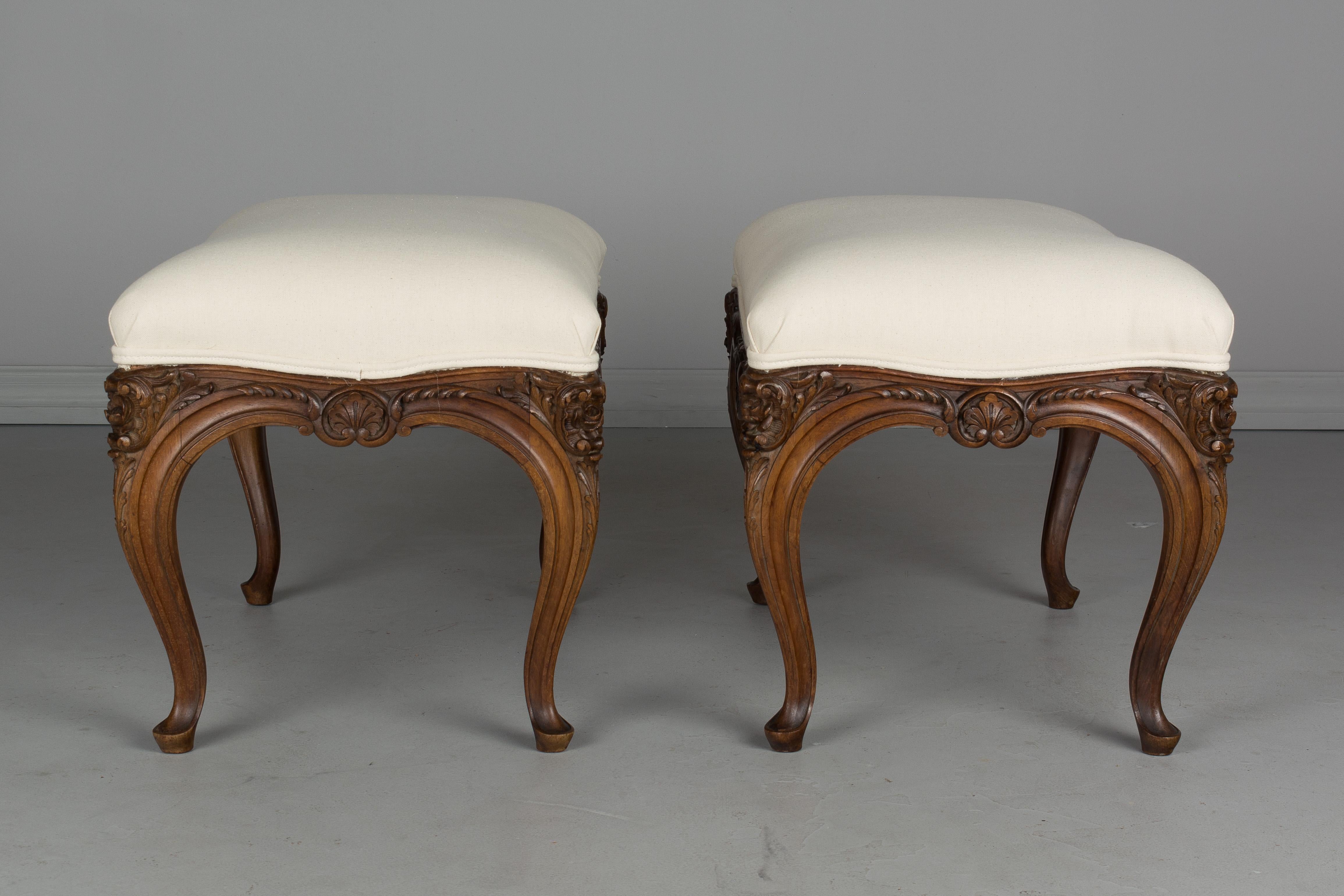 20th Century Pair of Louis XV Style Foot Stool or Bench