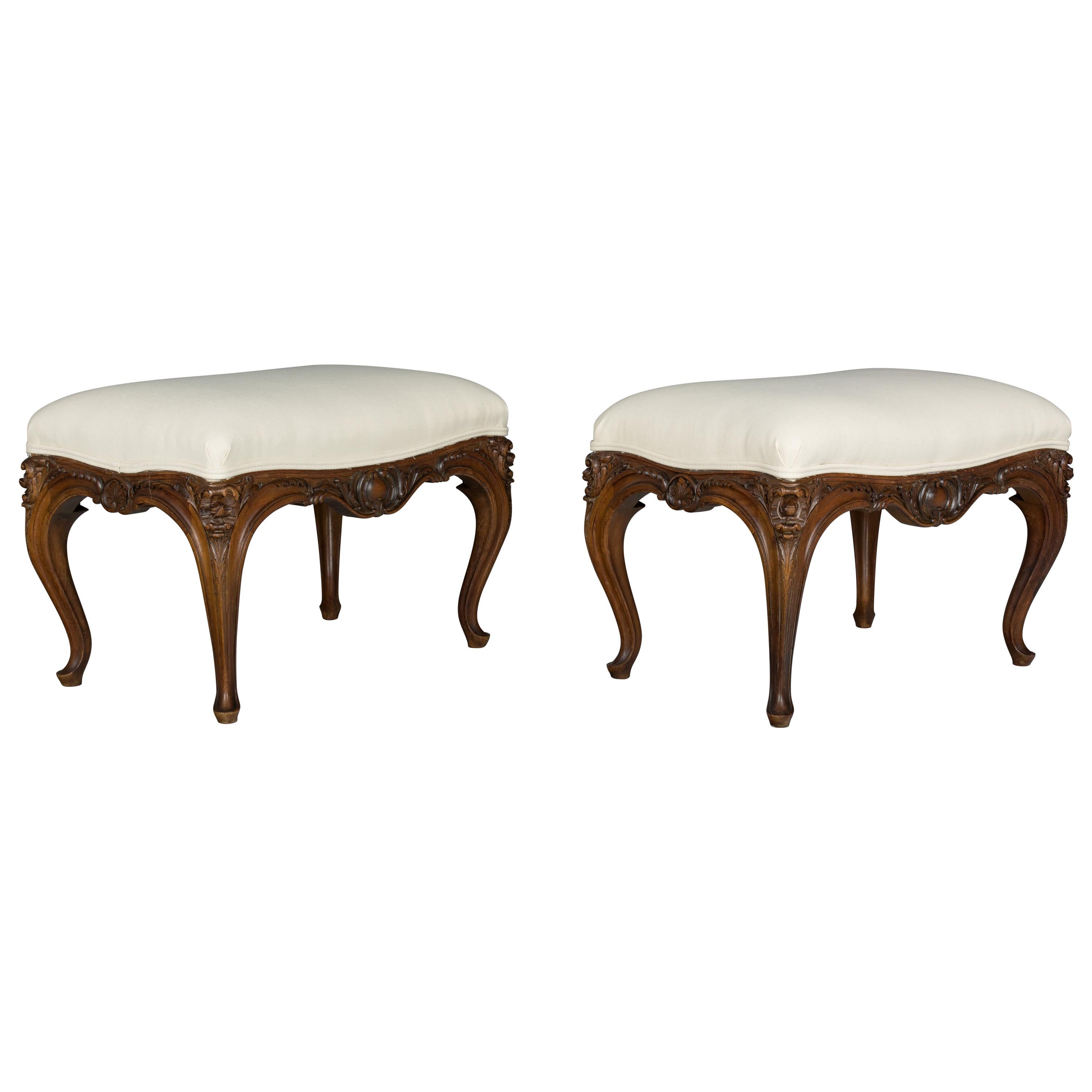 Pair of Louis XV Style Foot Stool or Bench