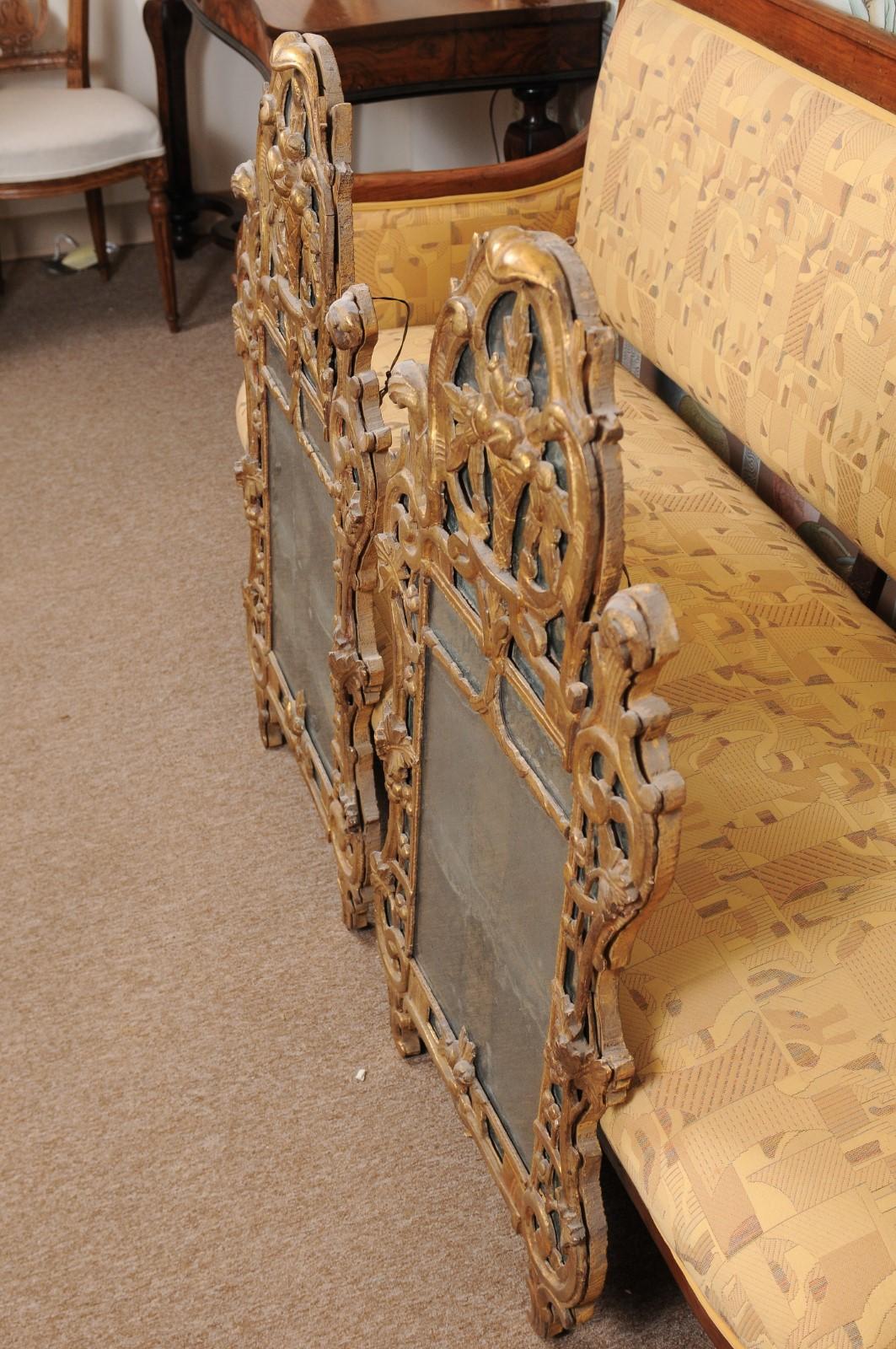 Pair of Louis XV Style French Giltwood Mirrors 5